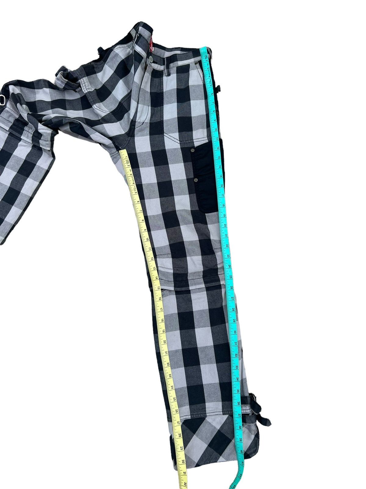 Japanese Brand VTG BATSU BOYS Japan Plaid Check Modular Bondage Trouser Size US 29 - 8 Thumbnail