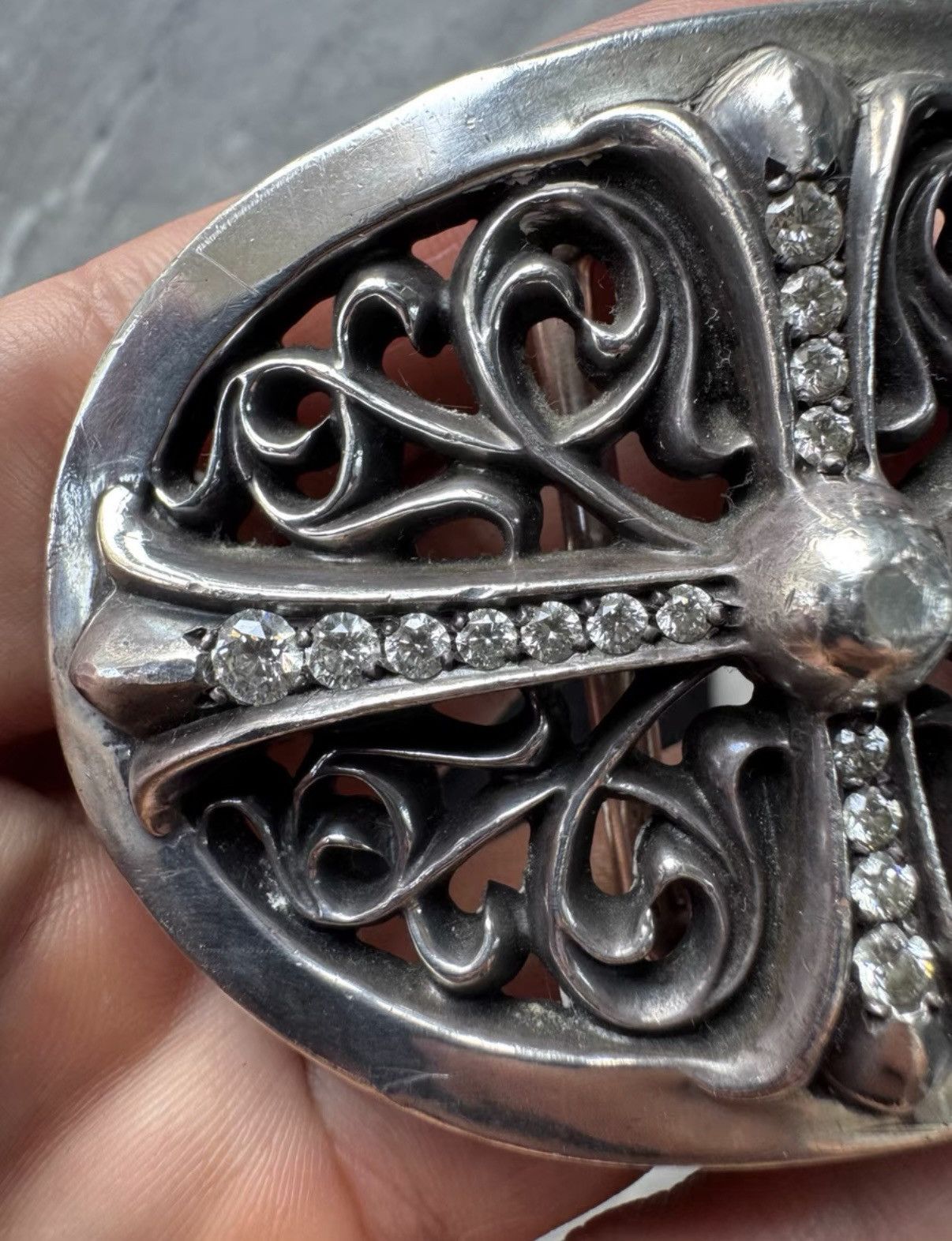 Chrome Hearts Chrome Hearts Iced-out Tomb Cross Belt Buckle Size ONE SIZE - 4 Thumbnail