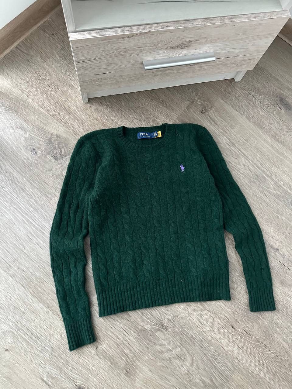 Polo Ralph Lauren × Vintage Vintage Polo Ralph Lauren Green Dark Cable Knit Sweater Size S / US 4 / IT 40 - 2 Thumbnail