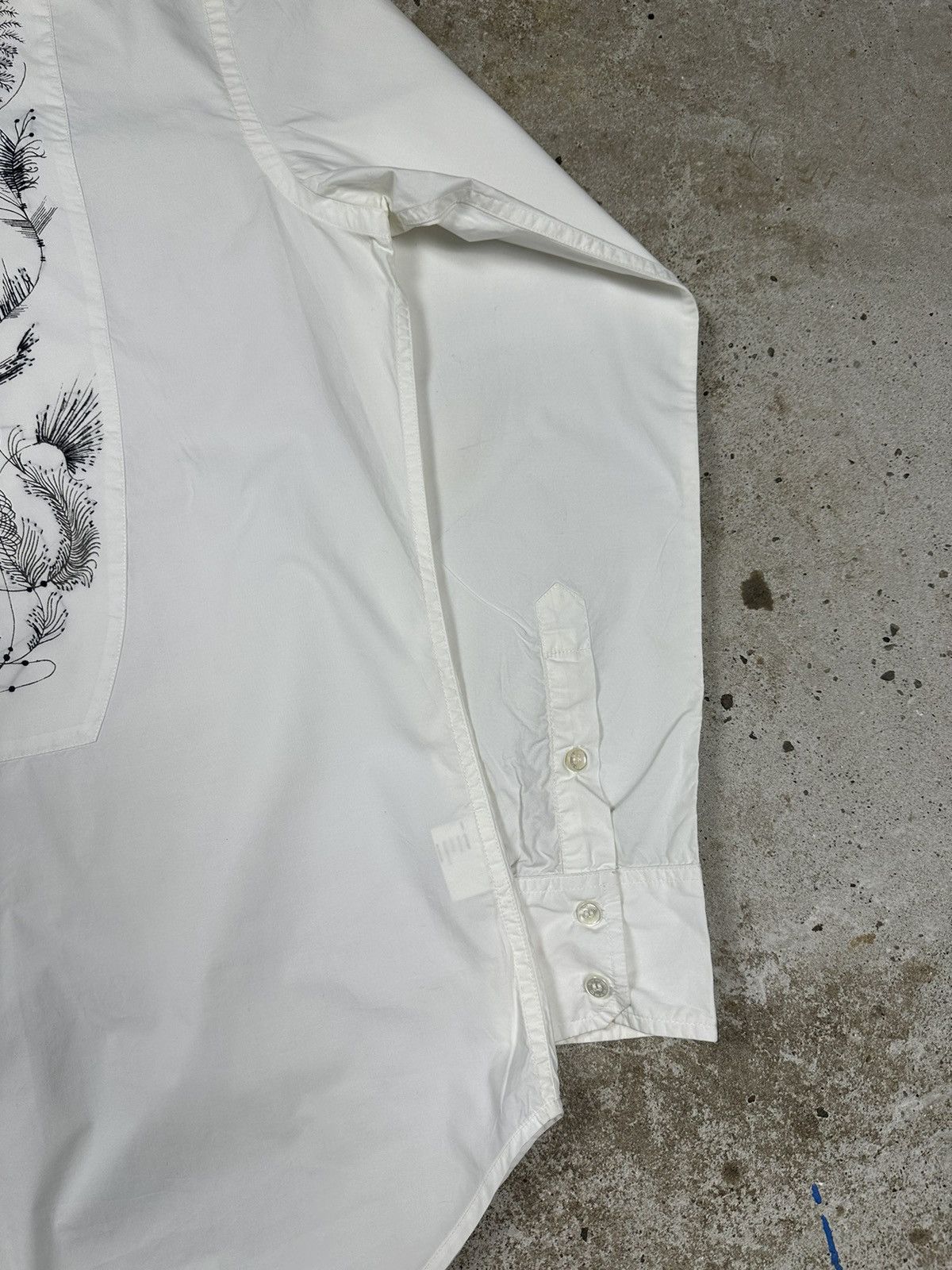 Etro Etro Milano Floral Embroidered Long Sleeve White Shirt Size US L / EU 52-54 / 3 - 5 Thumbnail