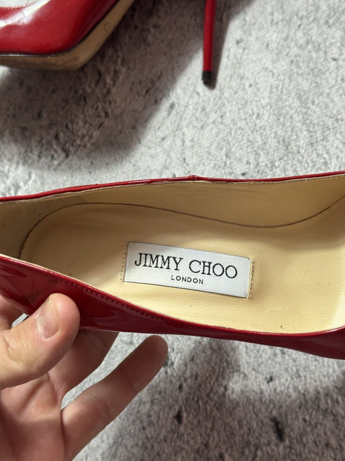 Jimmy Choo Jimmy Choo Red Patent Leather Pointed Toe Pumps Size 36 Size US 6 / IT 36 - 4 Thumbnail