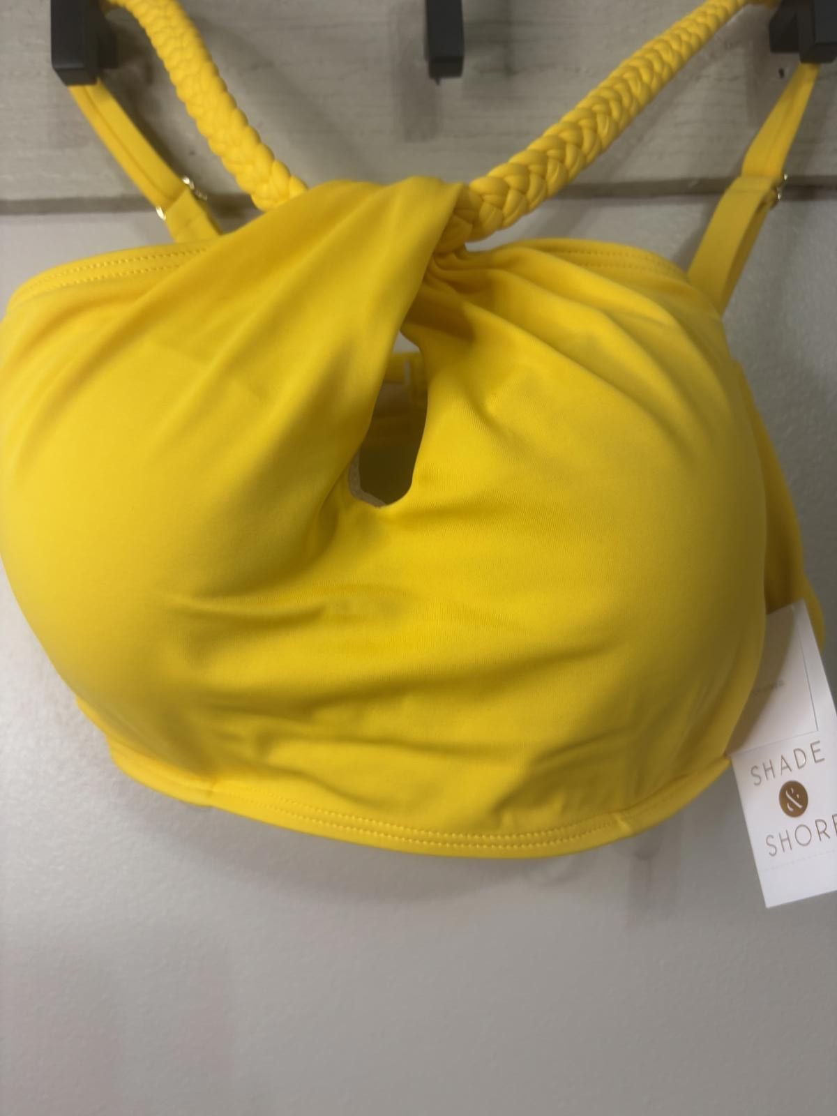 Designer Shade & Shore Lightly Lined Yellow Bikini Top - Size 32C Size ONE SIZE - 2 Thumbnail