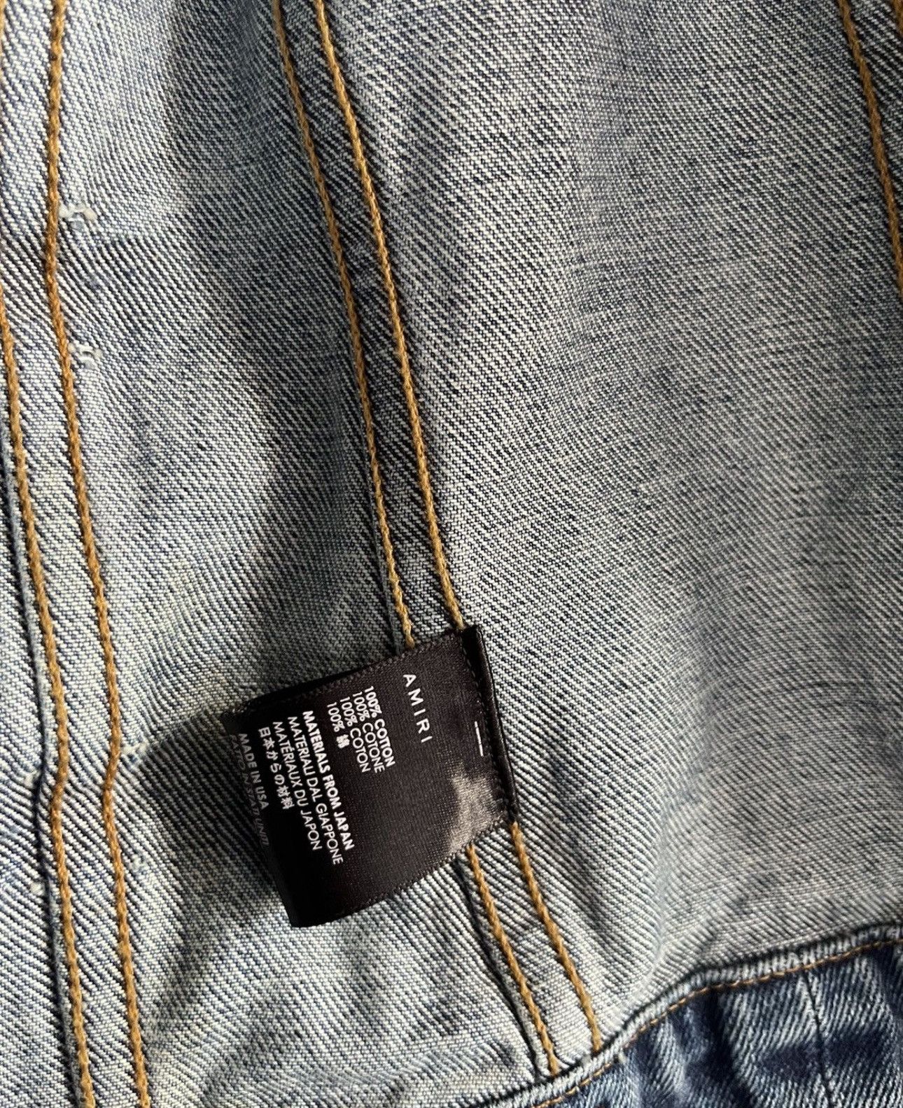 Amiri Last Size Amiri Distressed Effect Denim Jacket Size US M / EU 48-50 / 2 - 5 Thumbnail