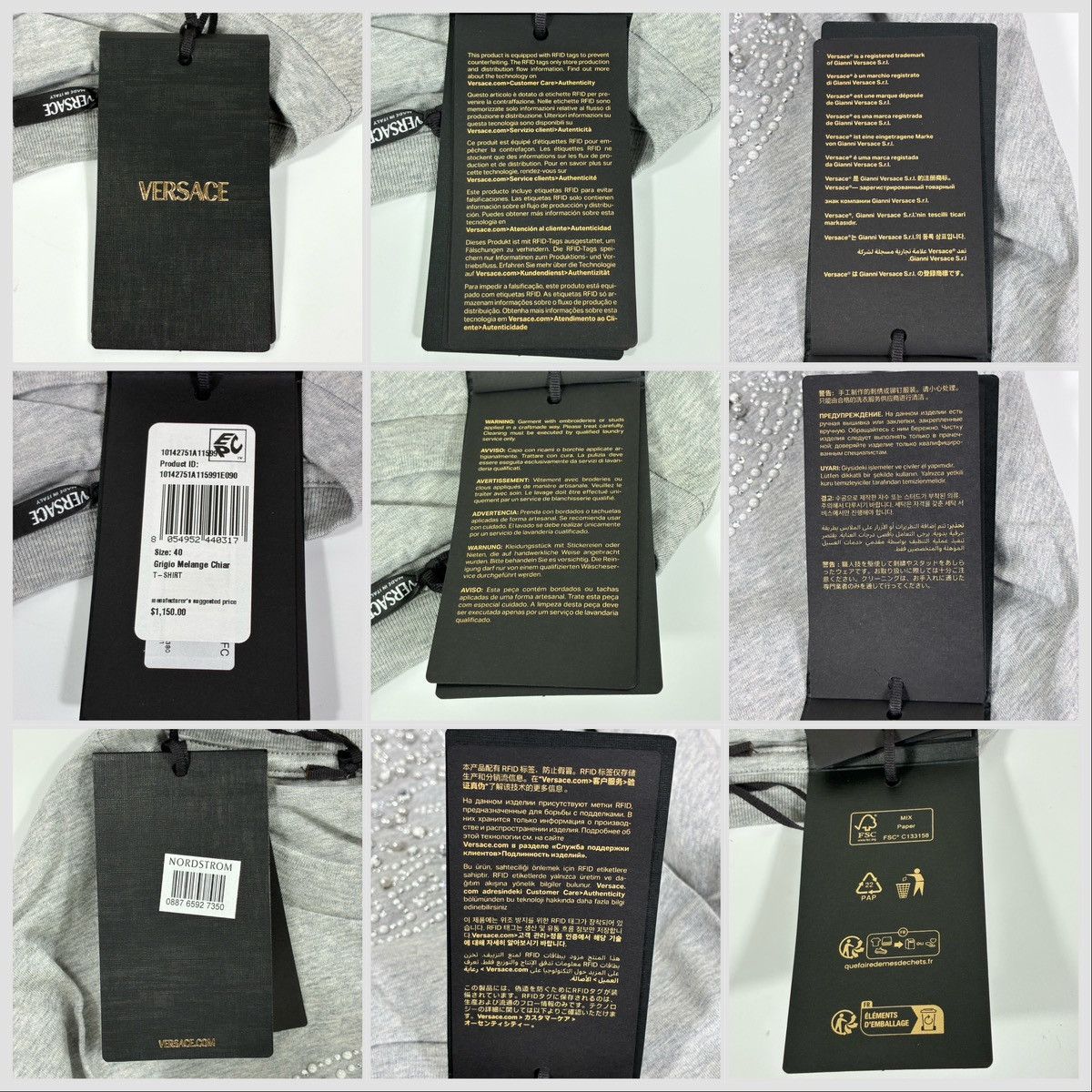 Versace Versace Crystal Medusa Crop Boxy T-Shirt Tee Top Gray IT 40 Size S / US 4 / IT 40 - 11 Thumbnail