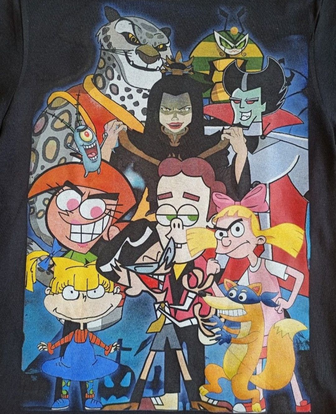image of Anima x Nickelodeon Extreme Nickelodeon All Characters Villain Bootleg in Black, Men's (Size Large)