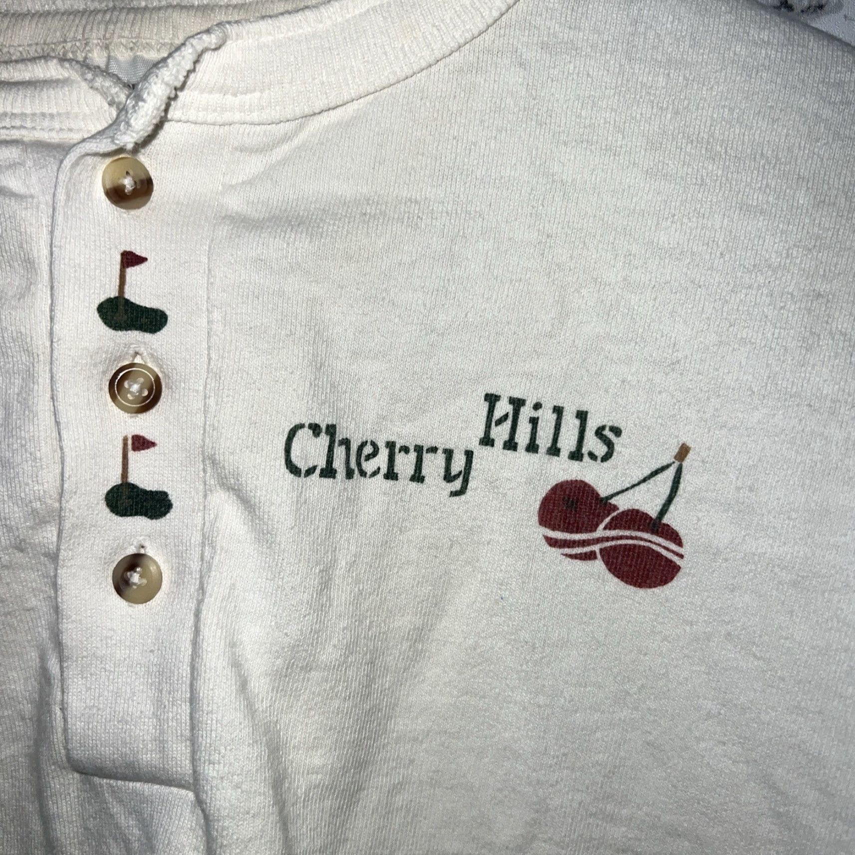 Vintage VTG Cherry Hills Henley T-Shirt Mens Size L Beige Stitch Cotton Duluxe Size US L / EU 52-54 / 3 - 3 Thumbnail