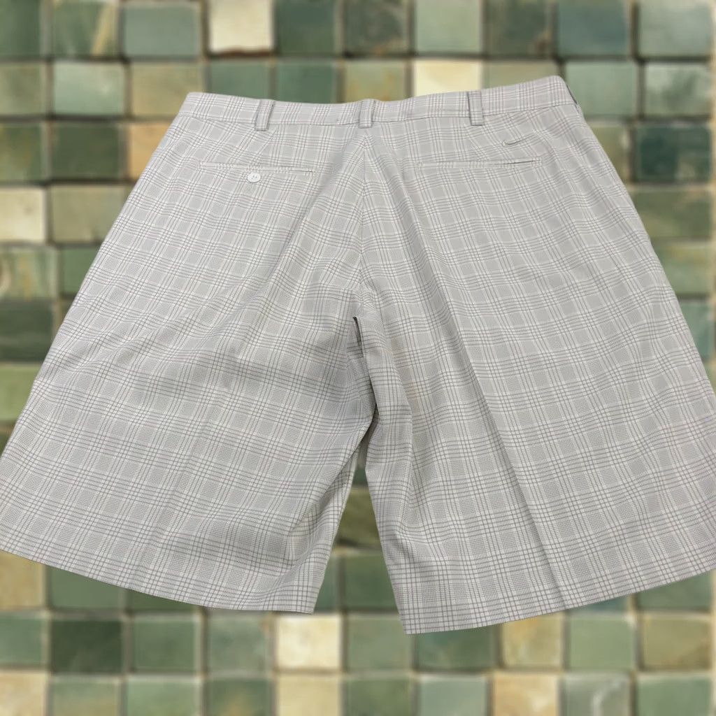 Nike Nike Golf Chino Shorts Blue Plaid Polyester Stretch Flat Front Belt Loops 11" Mens 36 Size US 36 / EU 52 - 1 Thumbnail