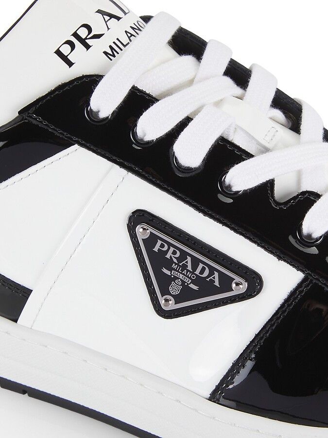 Prada os11x0226 Downtown Patent Sneakers In Nero/White Size US 11 / EU 44 - 4 Thumbnail