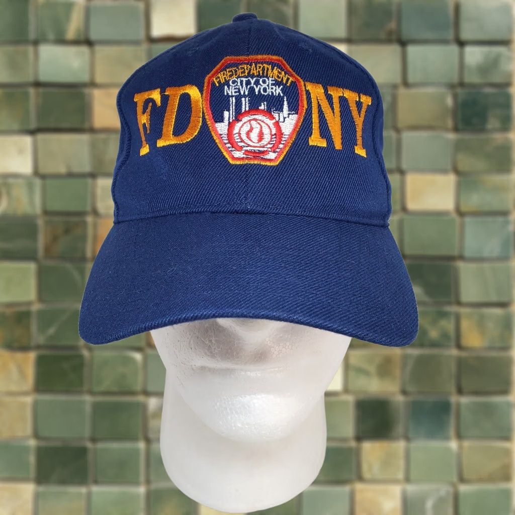 Vintage FDNY Baseball Cap New York Fire Department Dark Blue Adjustable One Size Size ONE SIZE - 1 Thumbnail