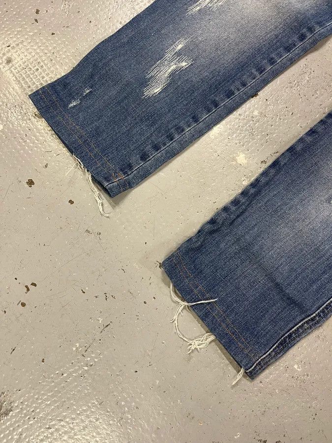 Designer × Dolce & Gabbana × Vintage 2000s Dolce & Gabbana Blue Distressed Denim Jeans Size 26" / US 2 / IT 38 - 3 Thumbnail