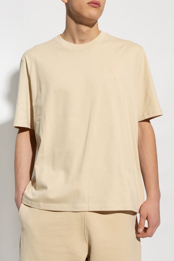 AMI Beige Tonal Embroidered Ami de Couer Logo T-Shirt Size US M / EU 48-50 / 2 - 2 Thumbnail