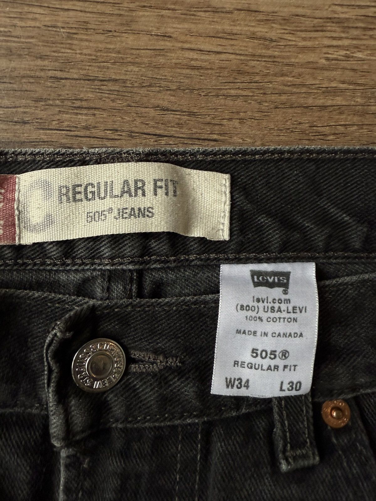 Levi's Vintage Black red tab 505 Size US 34 / EU 50 - 2 Thumbnail
