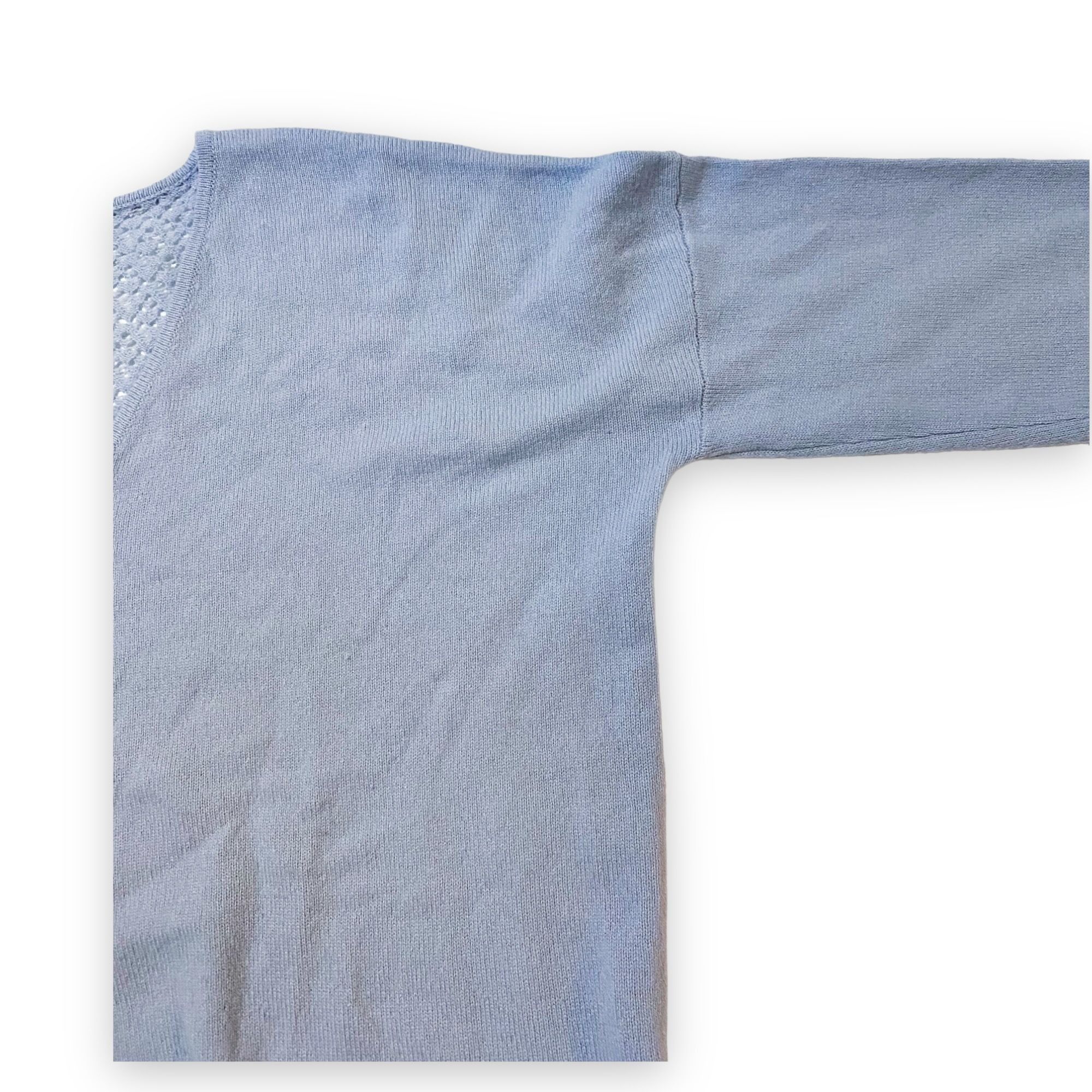 Allude Allude Cashmere Blue V Neck Sweater with Open Weave back Size M / US 6-8 / IT 42-44 - 10 Thumbnail