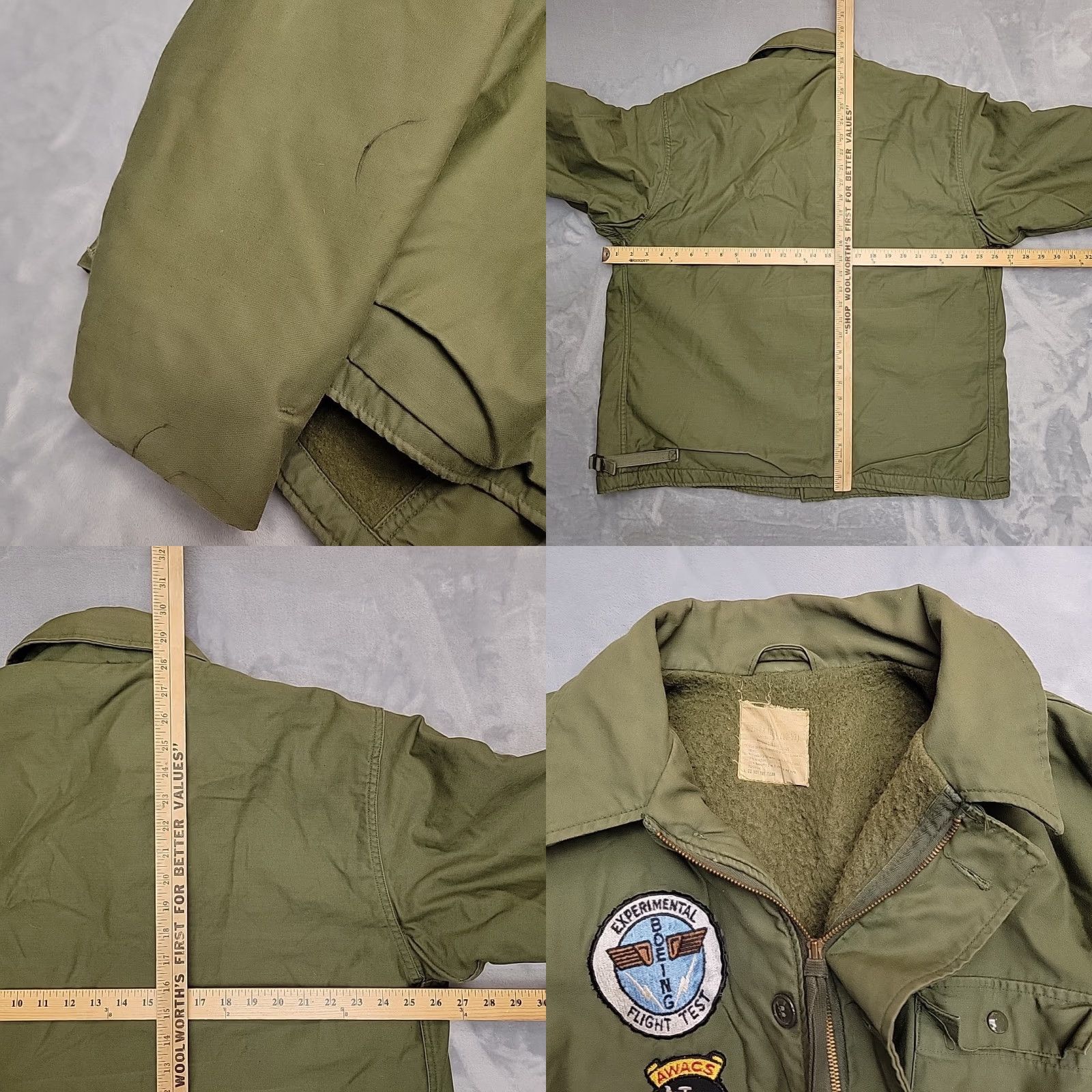 Vintage VINTAGE Military Jacket Mens XL Navy Deck 70s Boeing Experimental Flight Test AWACS E-3A Size US XL / EU 56 / 4 - 9 Thumbnail