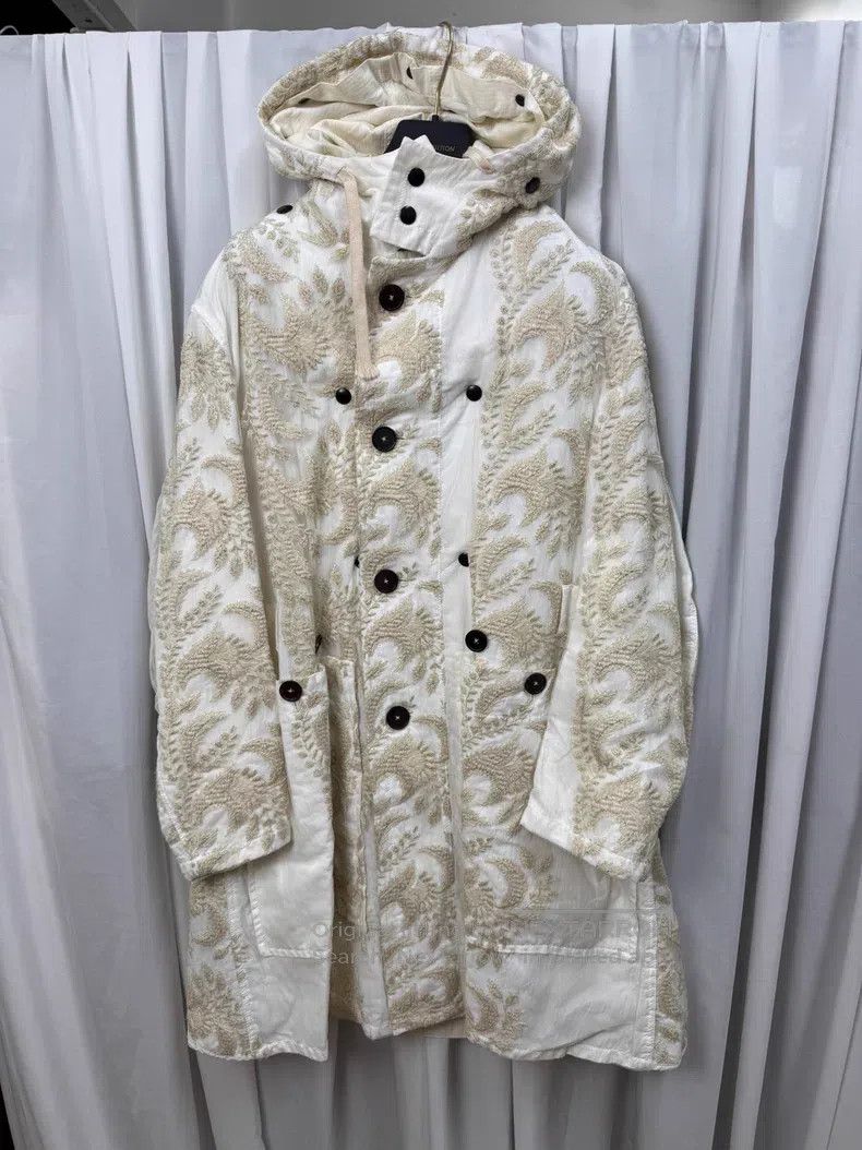 Ann Demeulemeester Ann Demeulemeester Silver thread embroidered parka| Size XXS / US 00 / IT 34 - 1 Thumbnail