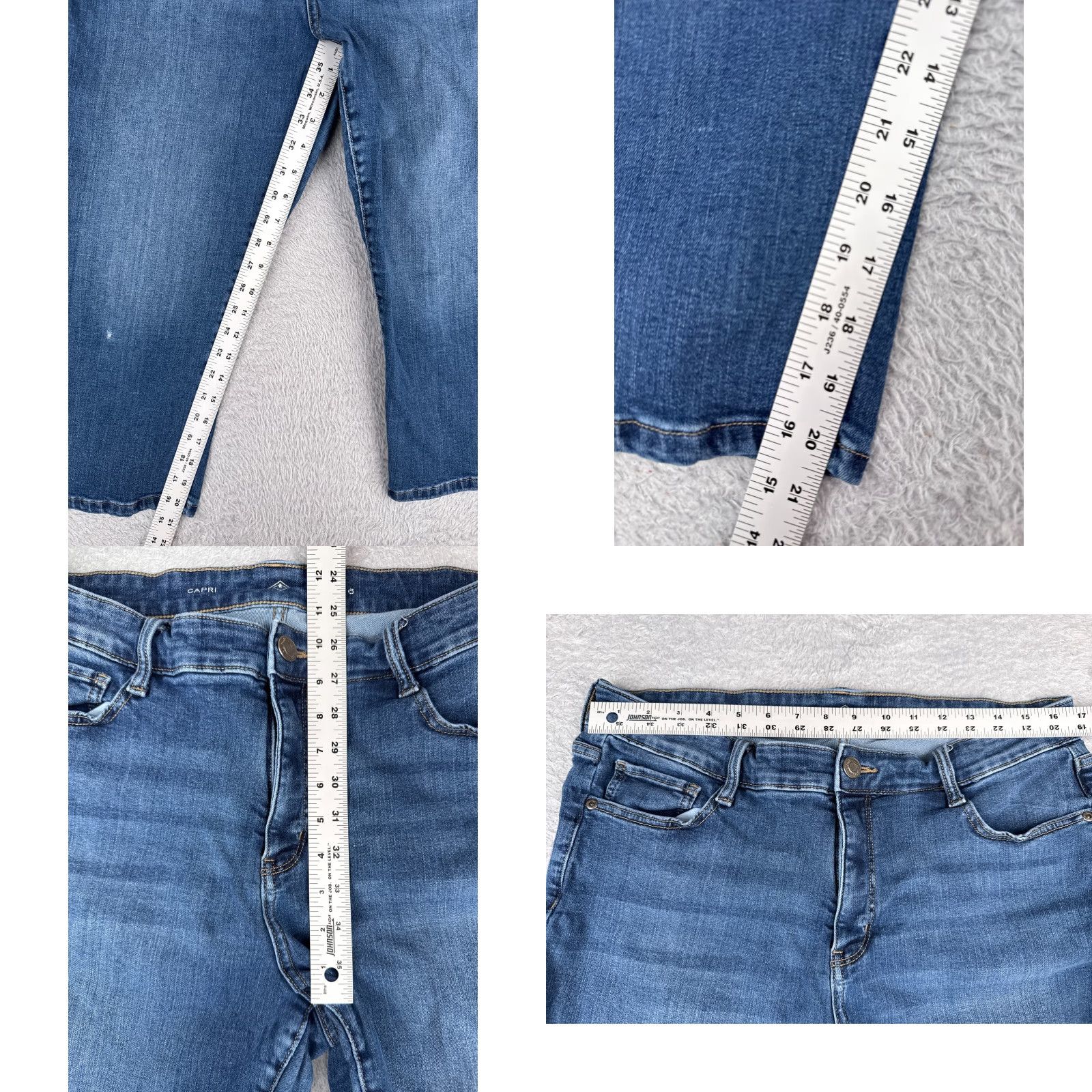 Vintage St Johns Bay Jeans Womens 16 Capri Blue Denim Mid Rise 34x21 Size 38" / US 16 / IT 52 - 8 Thumbnail