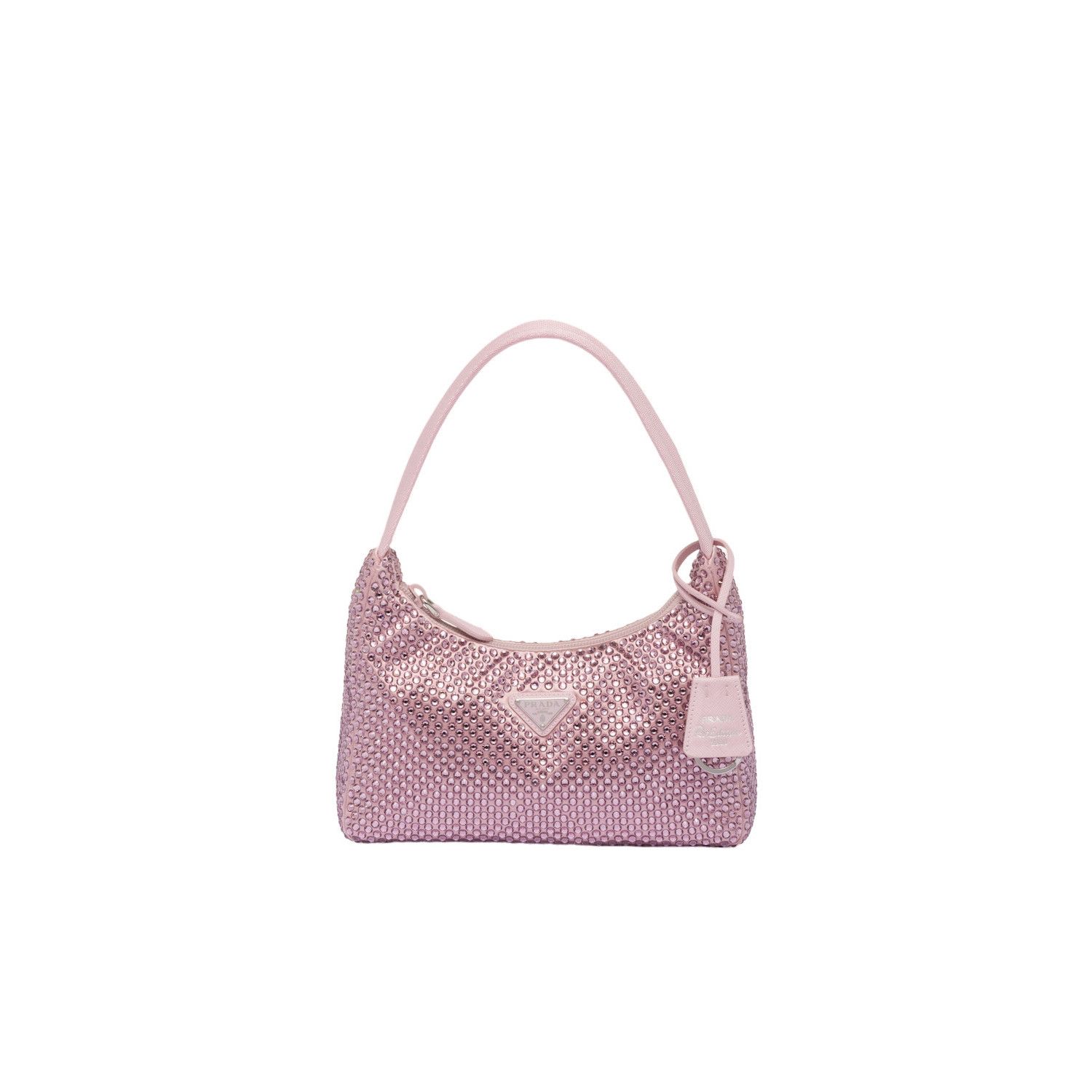 Prada PRADA Re-Edition $2350 Albaster Pink Crystals Satin Mini Top Size ONE SIZE - 1 Thumbnail