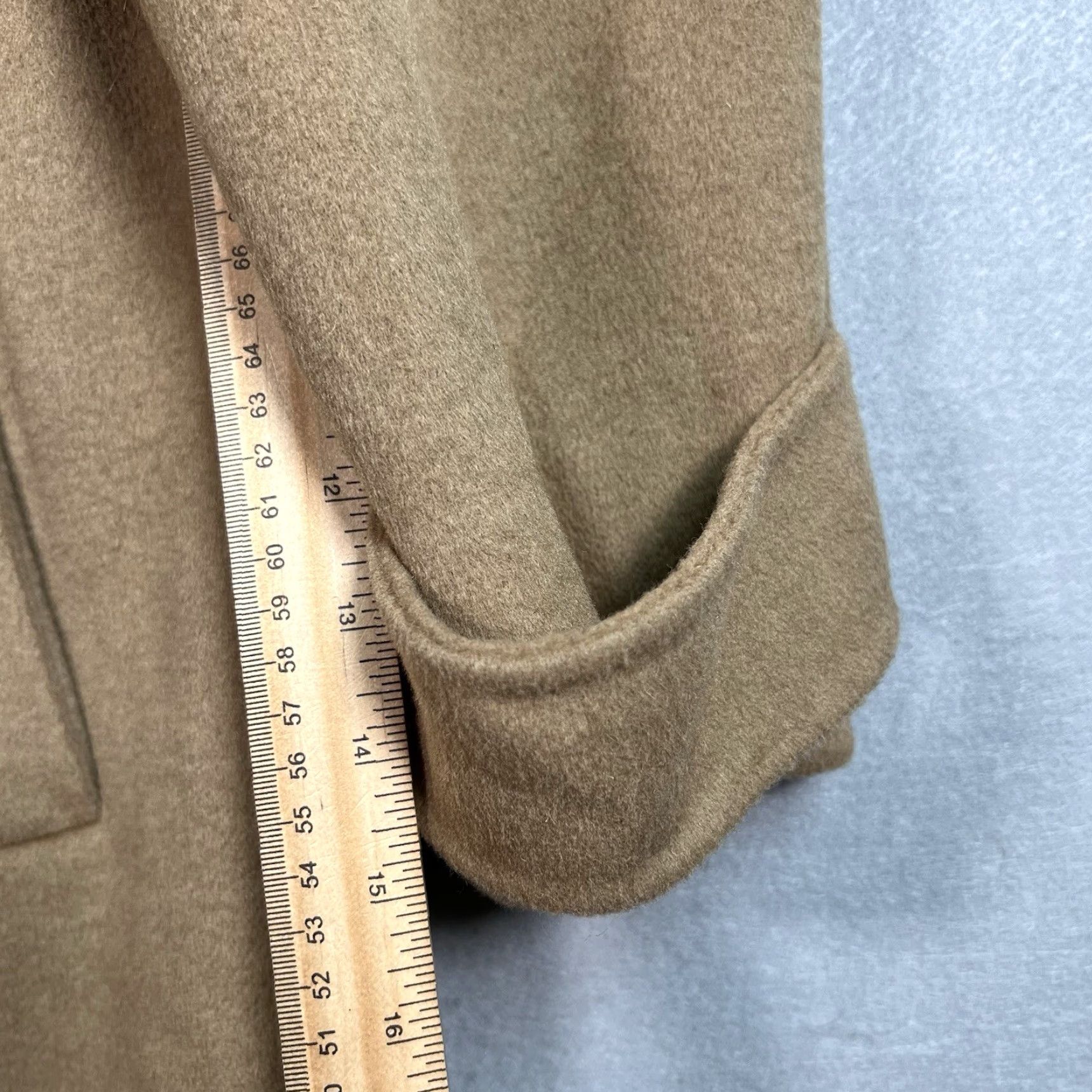 Zara NWT Zara WRAP Coat Womens Large Brown Wool Blend Belt Missing Belt No Belt? Beige Wool Overcoat Long Sleeve Coat NWT Zara Size L / US 10 / IT 46 - 4 Thumbnail
