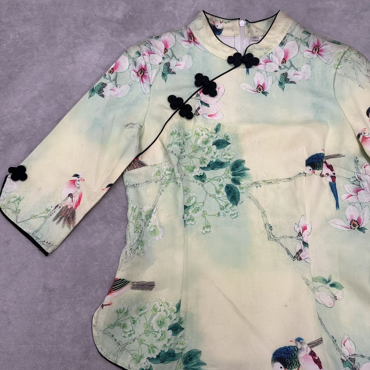 Vintage Green floral CNY cheongsam top Size S / US 4 / IT 40 - 3 Thumbnail