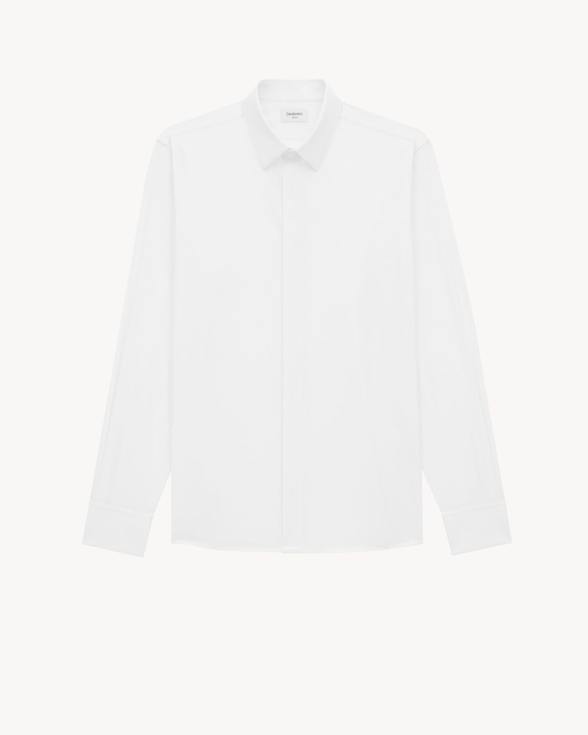 Saint Laurent Paris o1tr1nto0325 Shirt in Cotton Poplin in White Size US L / EU 52-54 / 3 - 1 Thumbnail