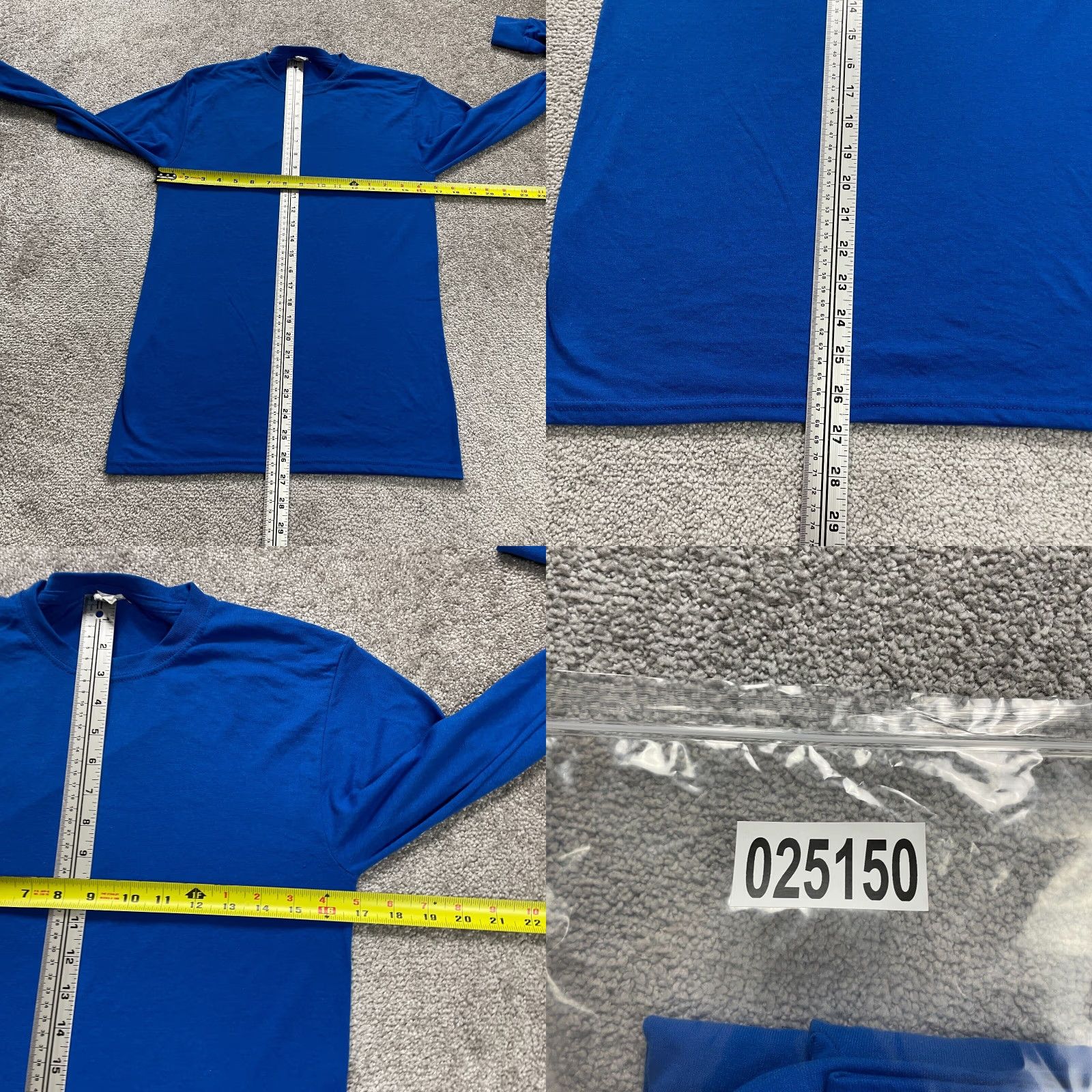 Jerzees Jerzees T-Shirt Unisex Small Blue Cotton Crew Neck Long Sleeve Casual Top Basic Size US S / EU 44-46 / 1 - 8 Thumbnail