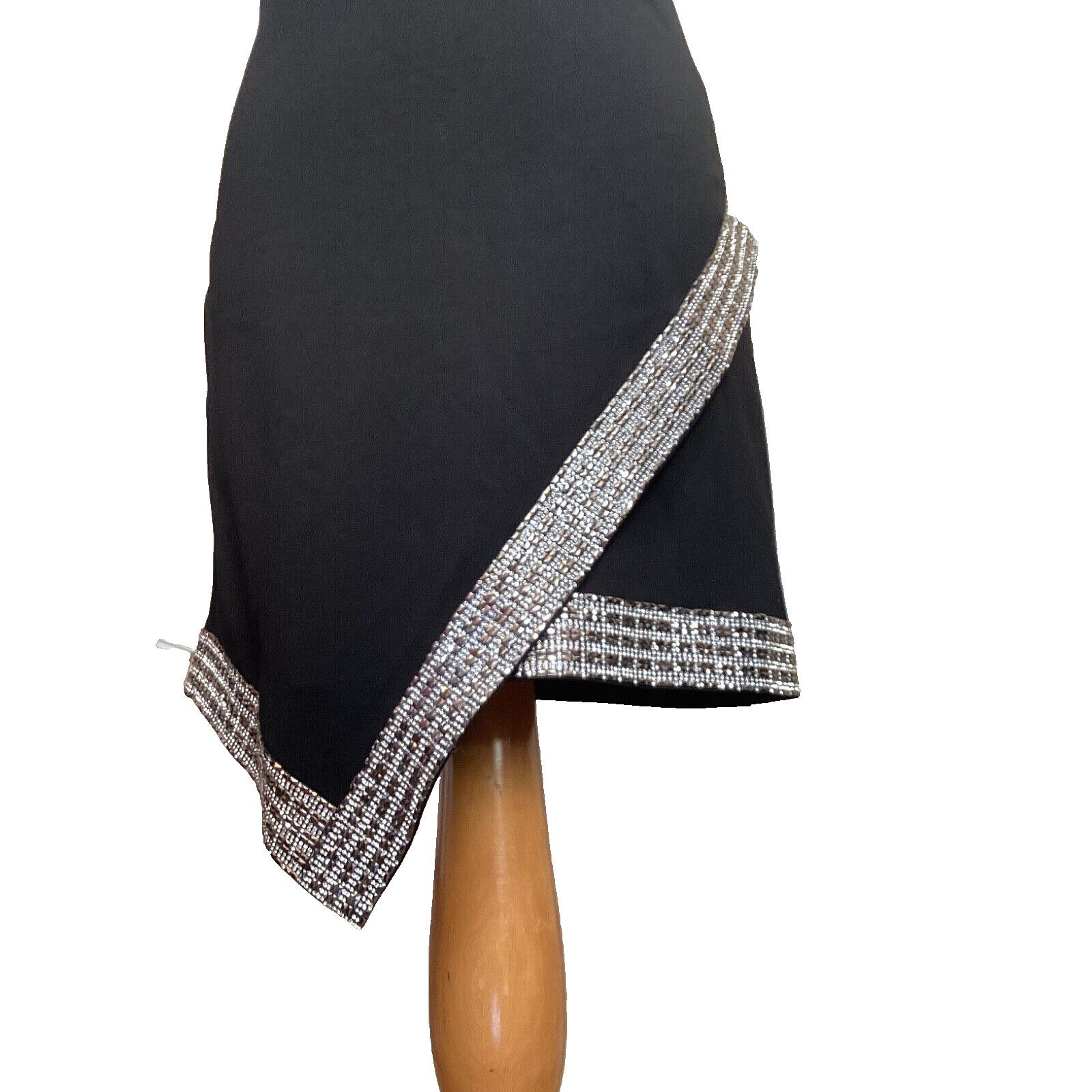 Bebe BEBE BLACK HALTER MINI DRESS RHINESTONE CHOKER JAGGED TRIM S Size S / US 4 / IT 40 - 7 Thumbnail