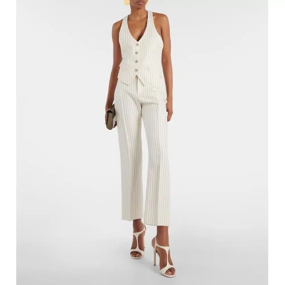 Tom Ford o1loc1c0425 PAW558 Wallis Trousers in White Size 25" / US 0 / IT 36 - 2 Thumbnail
