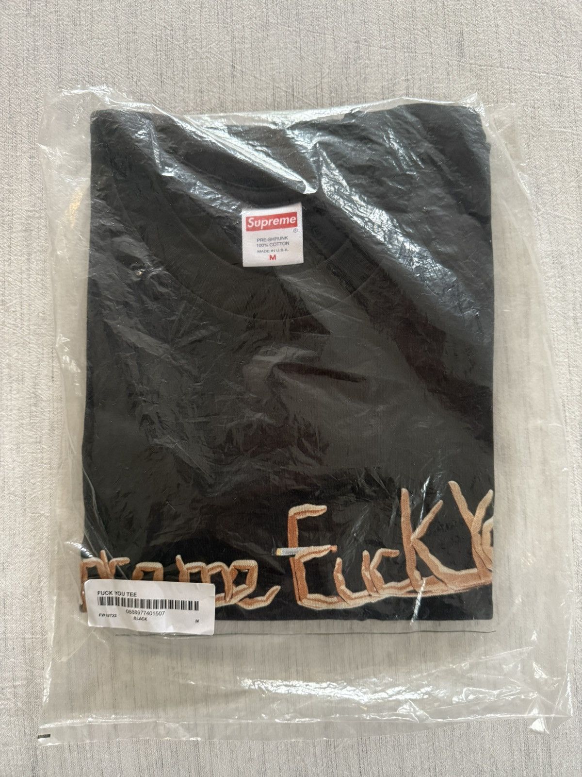 18aw Supreme FUCK YOU tee Tシャツ 黒　ブラック　m Supreme - Fuck You Tee - UG.SHAFT