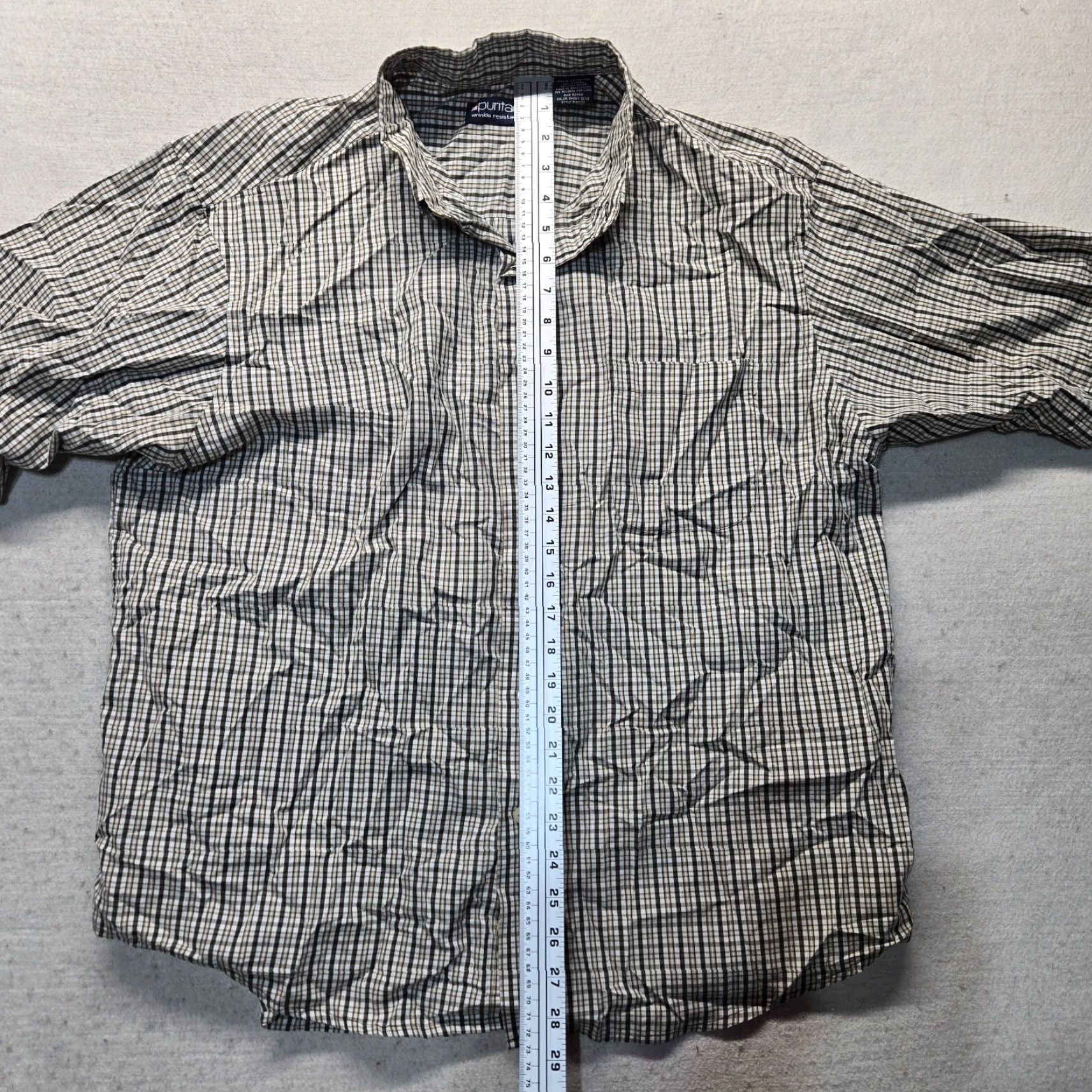 Vintage Puritan Shirt Plaid Button-Up Short Sleeve Adult XL Brown Plaid Checkered Cotton Blend USA Classic Casual Shirt Mens XL Size US XL / EU 56 / 4 - 5 Thumbnail
