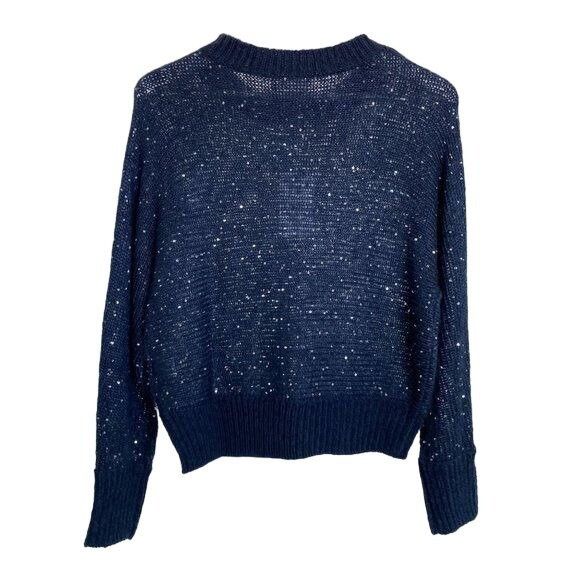 Other Lovers + Friends Desert Nights Midnight Blue Sequin Sweater Size XXS / US 00 / IT 34 - 3 Thumbnail