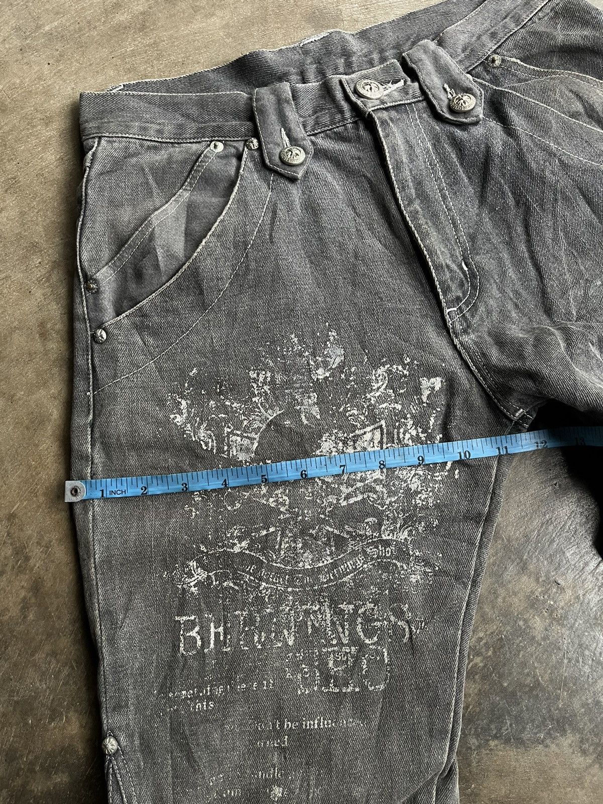 Tornado Mart Bernings Sho Flare Gothic Poem Boot Cut Wash Denim Pants Size US 30 / EU 46 - 15 Thumbnail