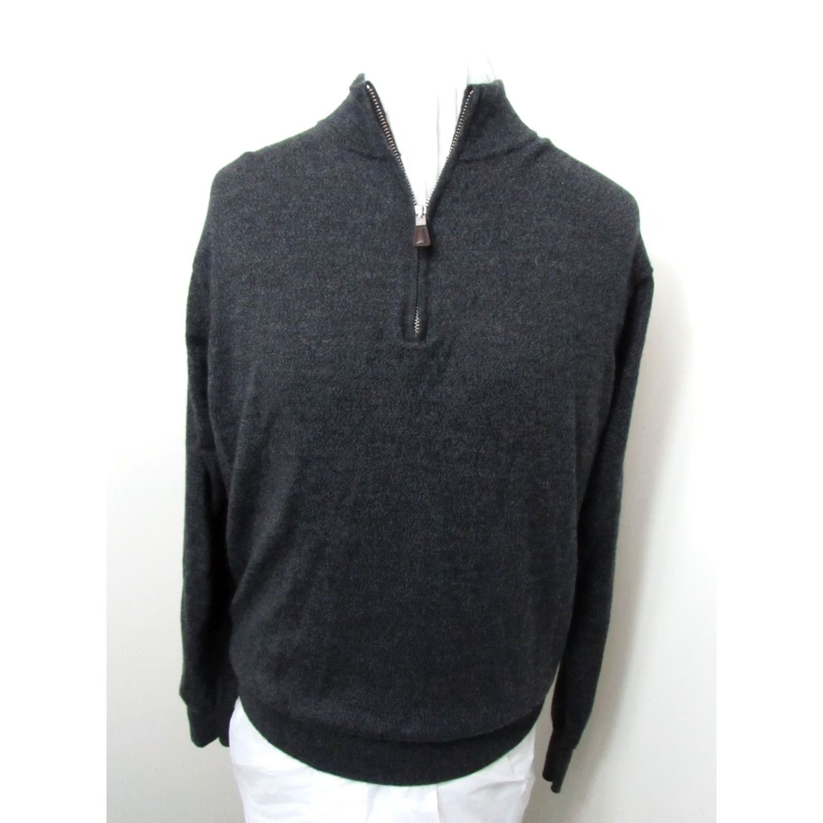 Peter Millar Peter Millar Crown Golf Sweater Men's Size M Gray 1/4 Zip Long Sleeve Mock Neck Pullover Golf - Merino Silk Blend, Classic Preppy Sports Mens Size US M / EU 48-50 / 2 - 2 Thumbnail