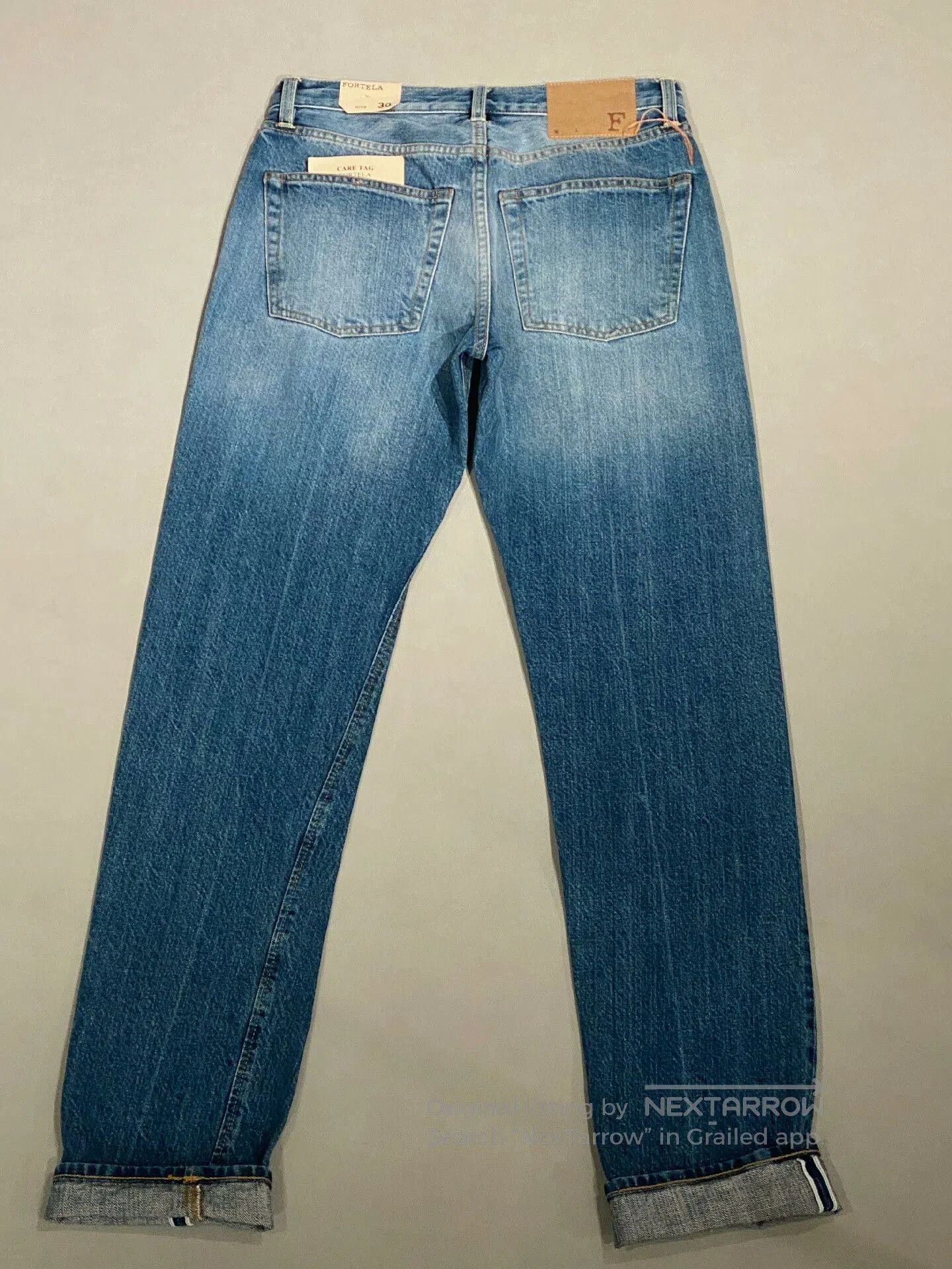 Fortela FORTELA F Logo Selvedge Washed Jeans. Size US 30 / EU 46 - 2 Thumbnail