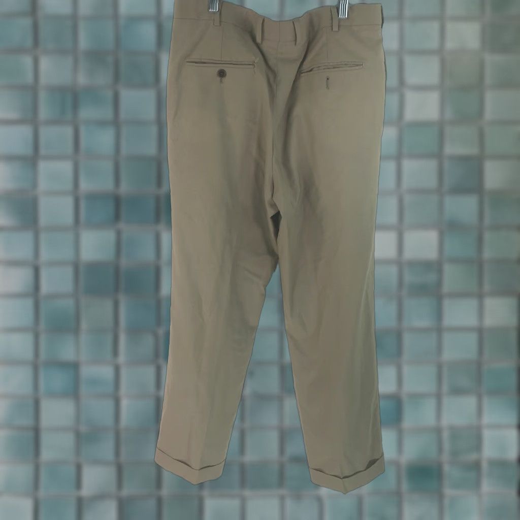 Brooks Brothers VINTAGE Brooks Brothers 346 Mens Casual Pleated Beige Dress Pants 37X32 Beige Wool 100% Mens Pants Size US 34 / EU 50 - 1 Thumbnail
