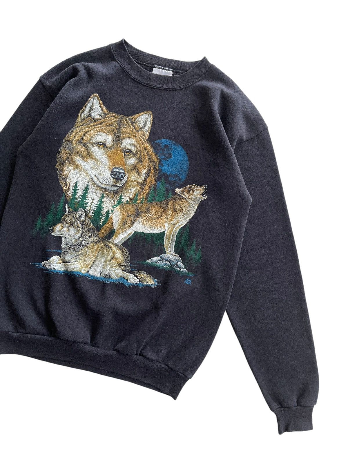 Vintage Vintage 1994 Wolf Crewneck Sweater Size US M / EU 48-50 / 2 - 3 Thumbnail