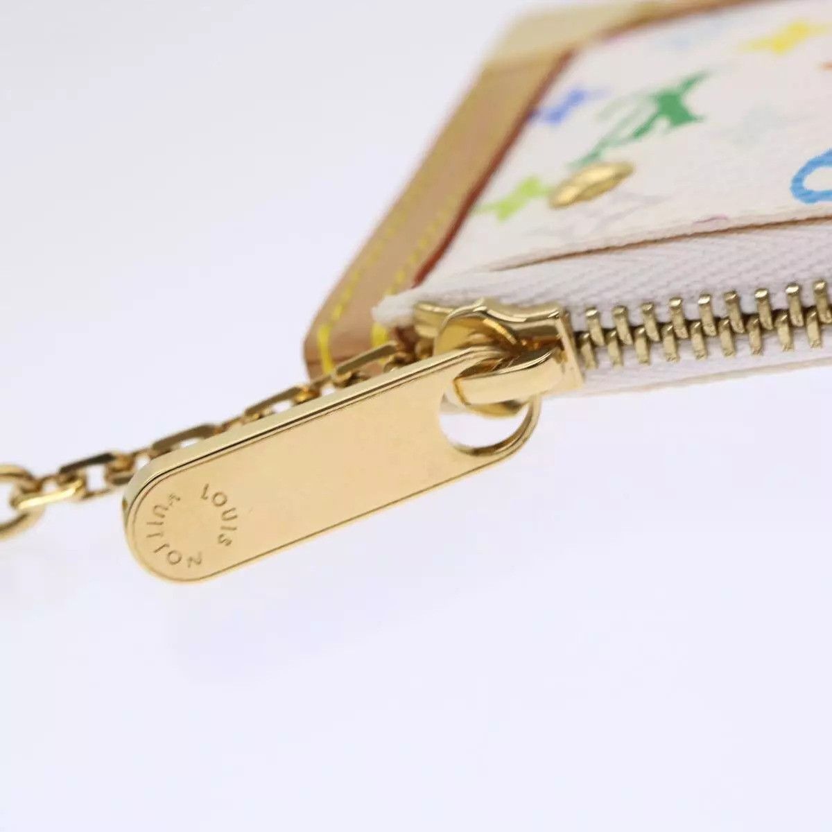 Louis Vuitton LOUIS VUITTON Monogram Multicolor Pochette Cles Purse White Size ONE SIZE - 6 Thumbnail