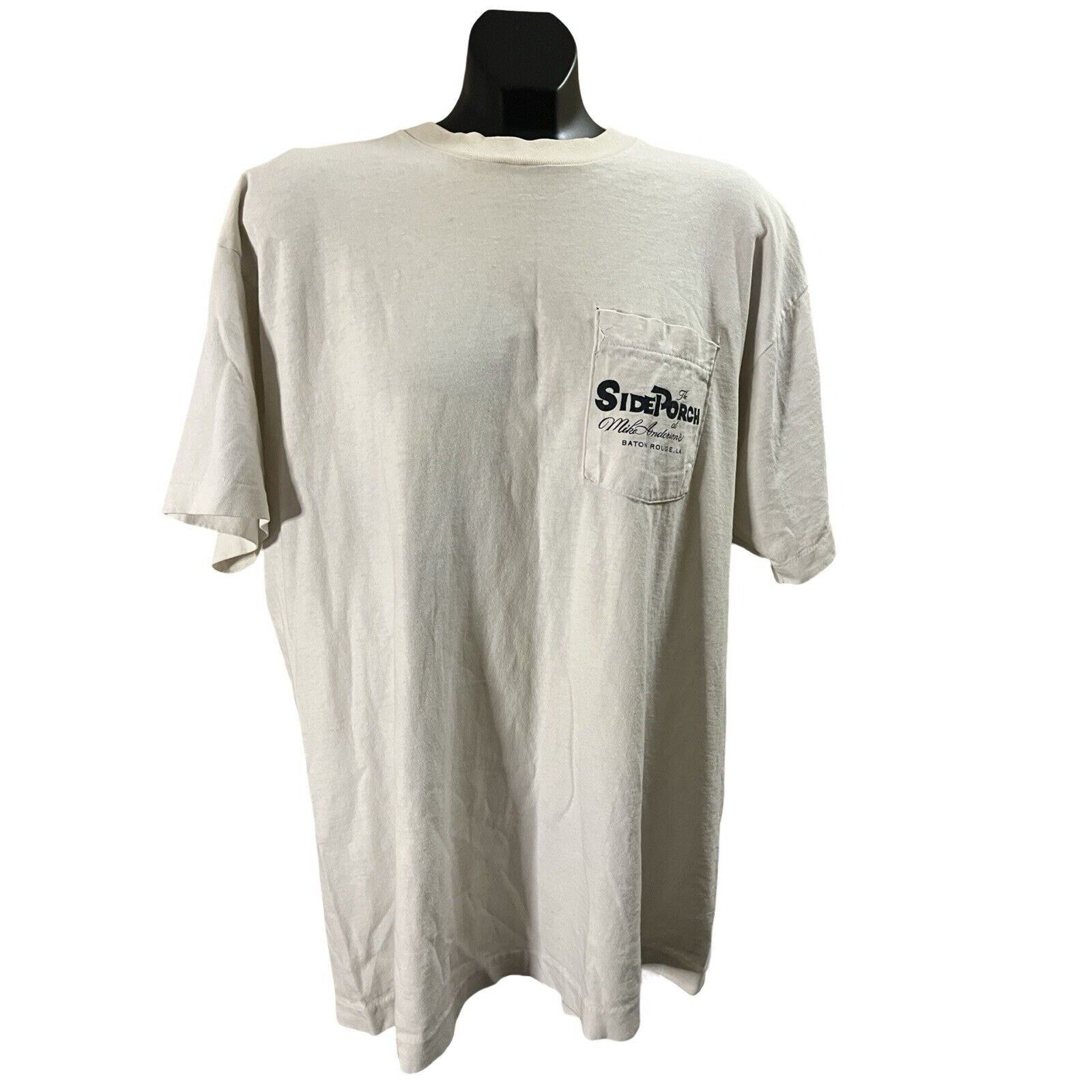 Fruit Of The Loom Vintage Side Porch Baton Rouge T-Shirt – Made in USA Size US XL / EU 56 / 4 - 1 Thumbnail