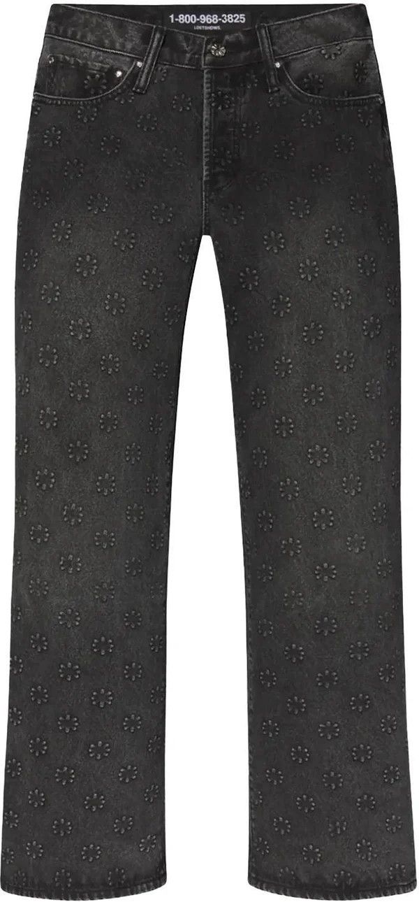 LOSTSHDWS LOSTSHDWS Embossed Denim Black Jeans Size US 28 / EU 44 - 1 Preview
