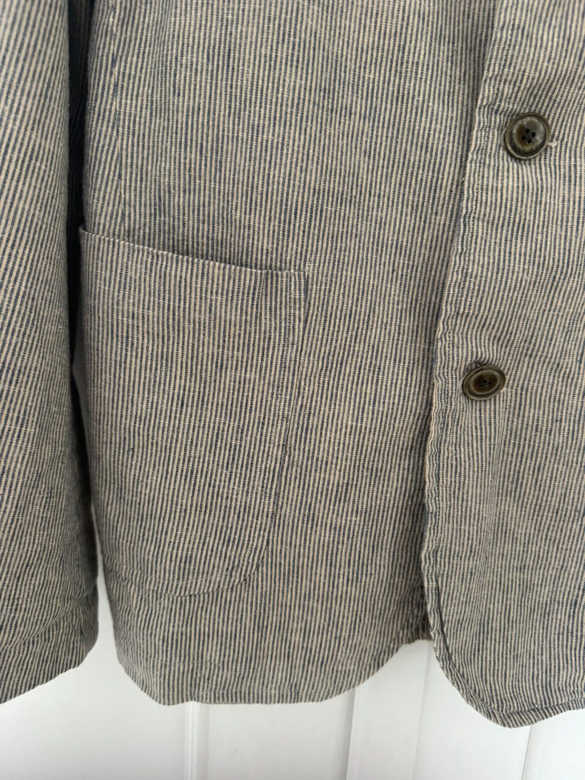 Corridor Corridor Small Natural Linen Ticking Stripe 3 Button Blazer Size 38R - 11 Thumbnail