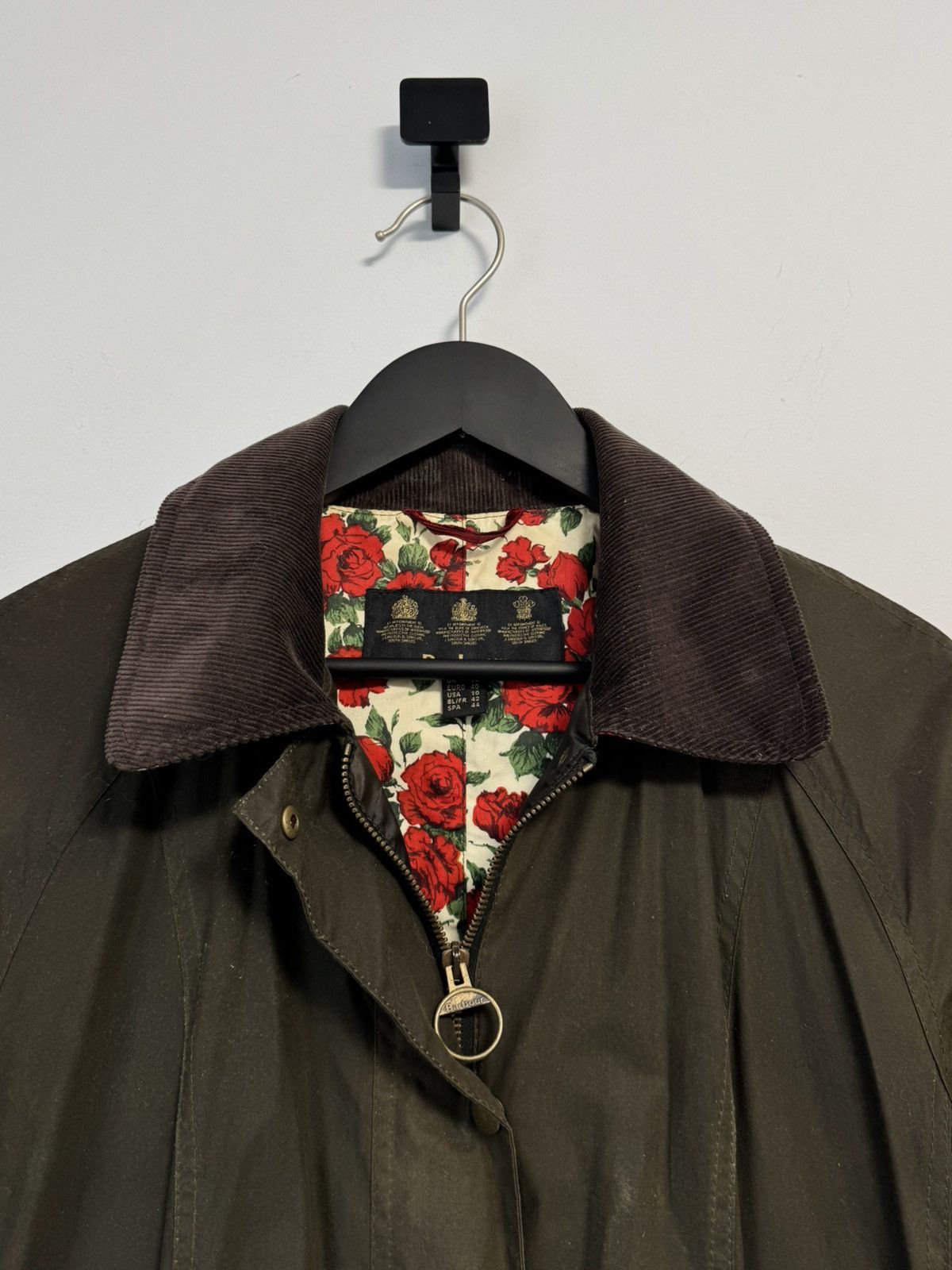 Barbour Barbour Abrosa Beadnell Liberty Rose olive wax jacket USA-10 Size XL / US 12-14 / IT 48-50 - 5 Thumbnail