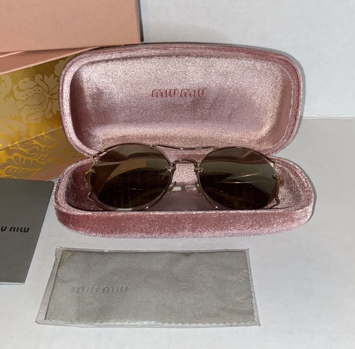 Miu Miu NIB MIU MIU MU 50SS Round Wire Rim Designer Sunglasses Size ONE SIZE - 4 Thumbnail
