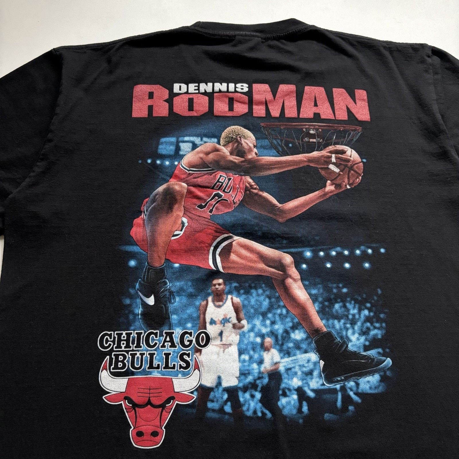 NBA × Vintage Vintage Dennis Rodman Shirt 2XL Black Bootleg Chicago Bulls Size US XL / EU 56 / 4 - 4 Thumbnail