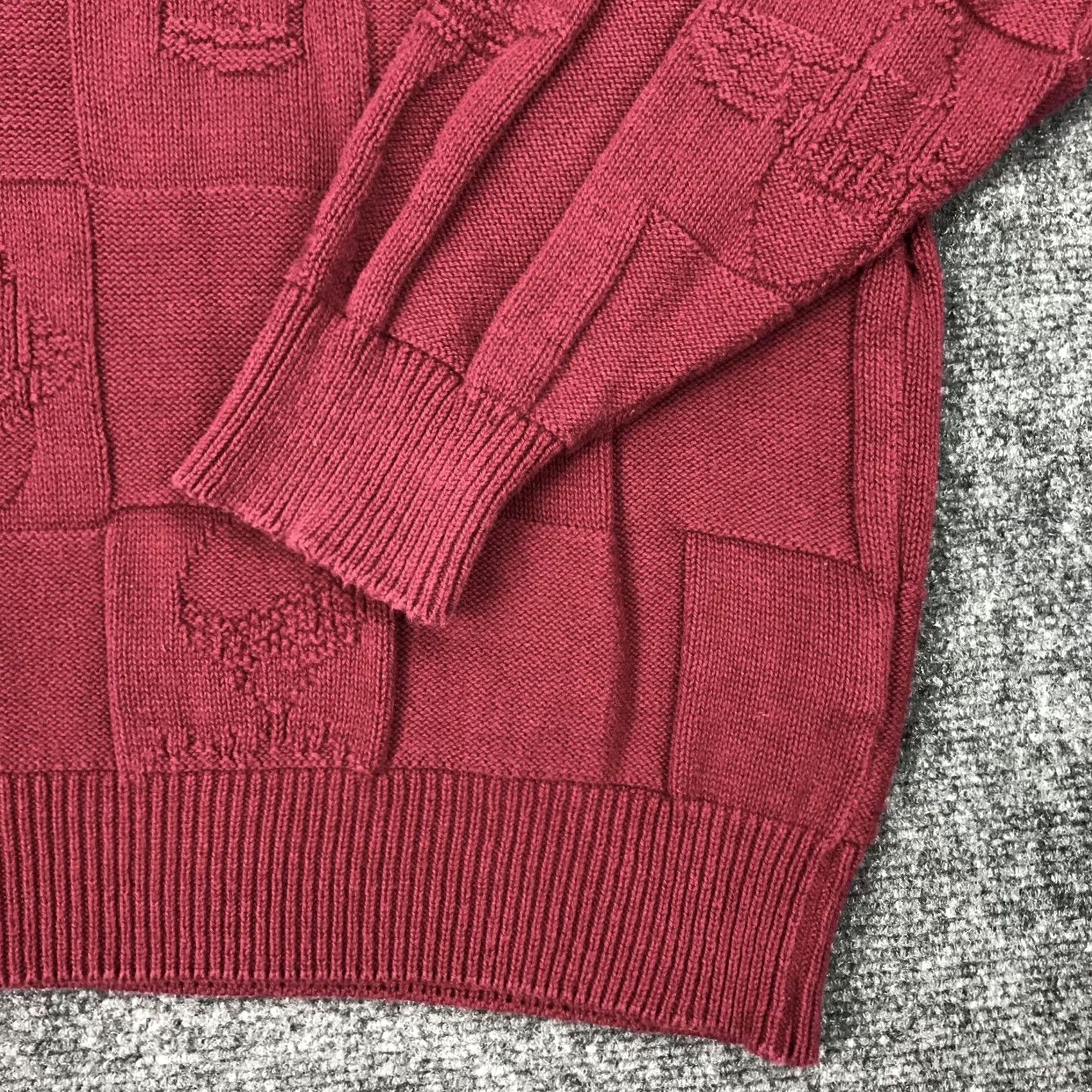 Vintage VINTAGE Fairway Knit Golf Sweater Mens XL Red 100% Cotton Cable-Knit Crew Neck Pullover Sports Golf Size US XL / EU 56 / 4 - 4 Thumbnail