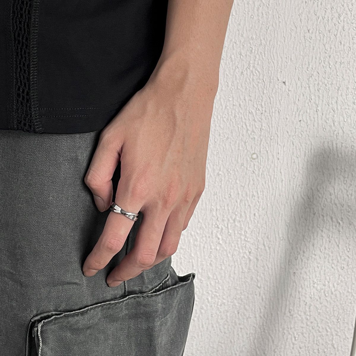 Jewelry Dark Jewelry Rings Open Size Chrome Ring (Size 7-13) Size ONE SIZE - 1 Thumbnail