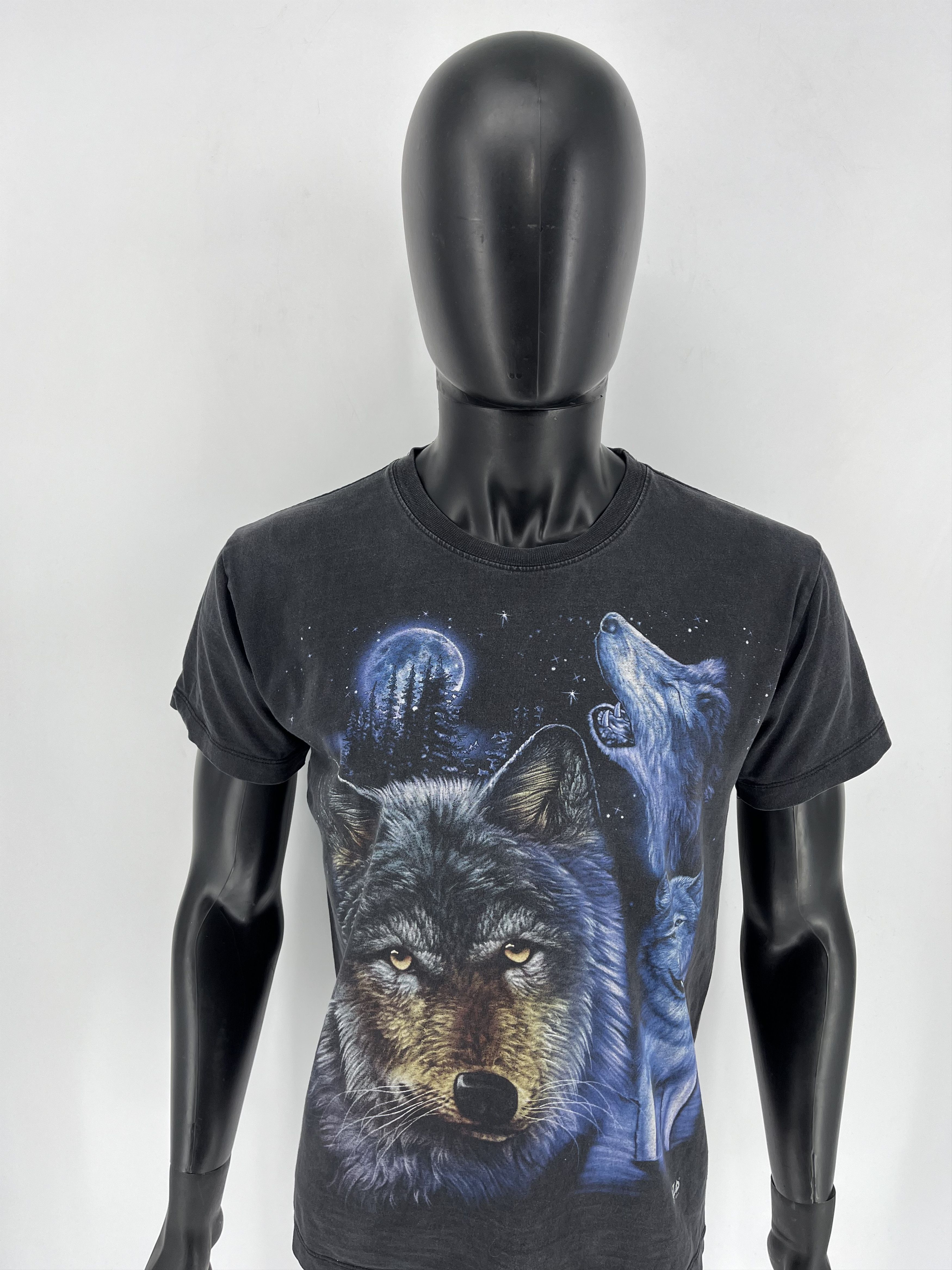 Vintage Vintage 90s Wolf Face Boxy Fit Tee WILD Dead Horror Print Size US M / EU 48-50 / 2 - 5 Thumbnail