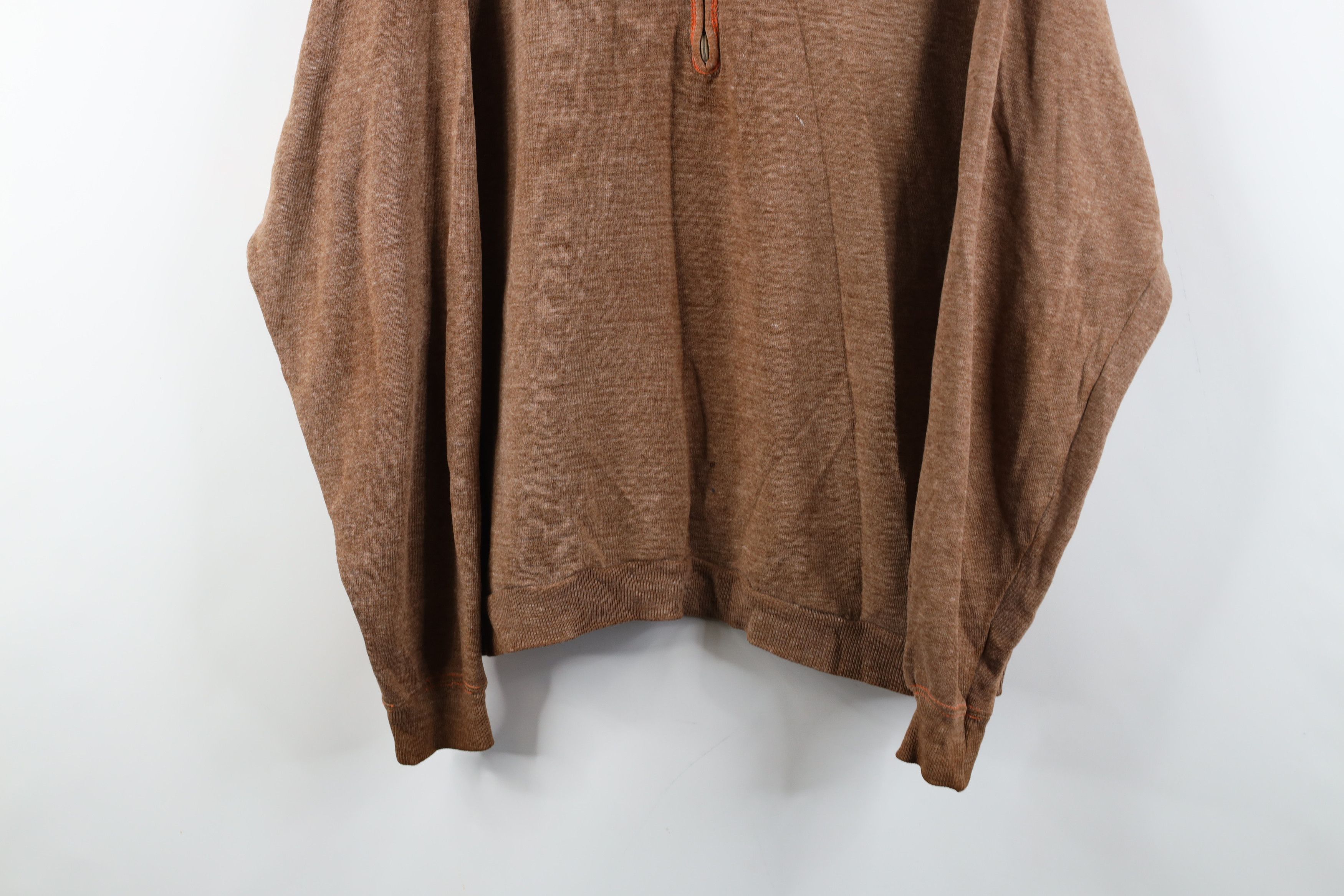 Vintage Vintage 50s Fit Blank Half Zip Collared Sweatshirt Brown Size US L / EU 52-54 / 3 - 3 Thumbnail