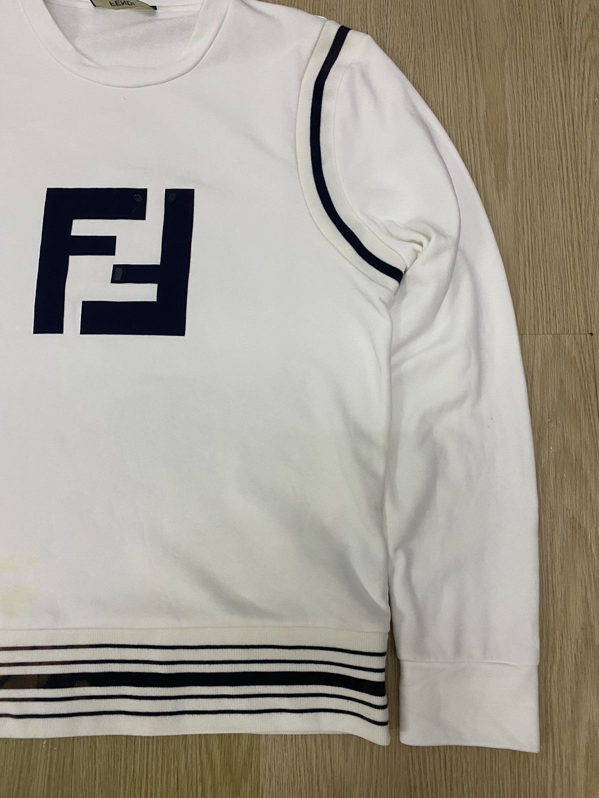 Fendi Fendi FF logo white sweatshirt Size US L / EU 52-54 / 3 - 3 Thumbnail