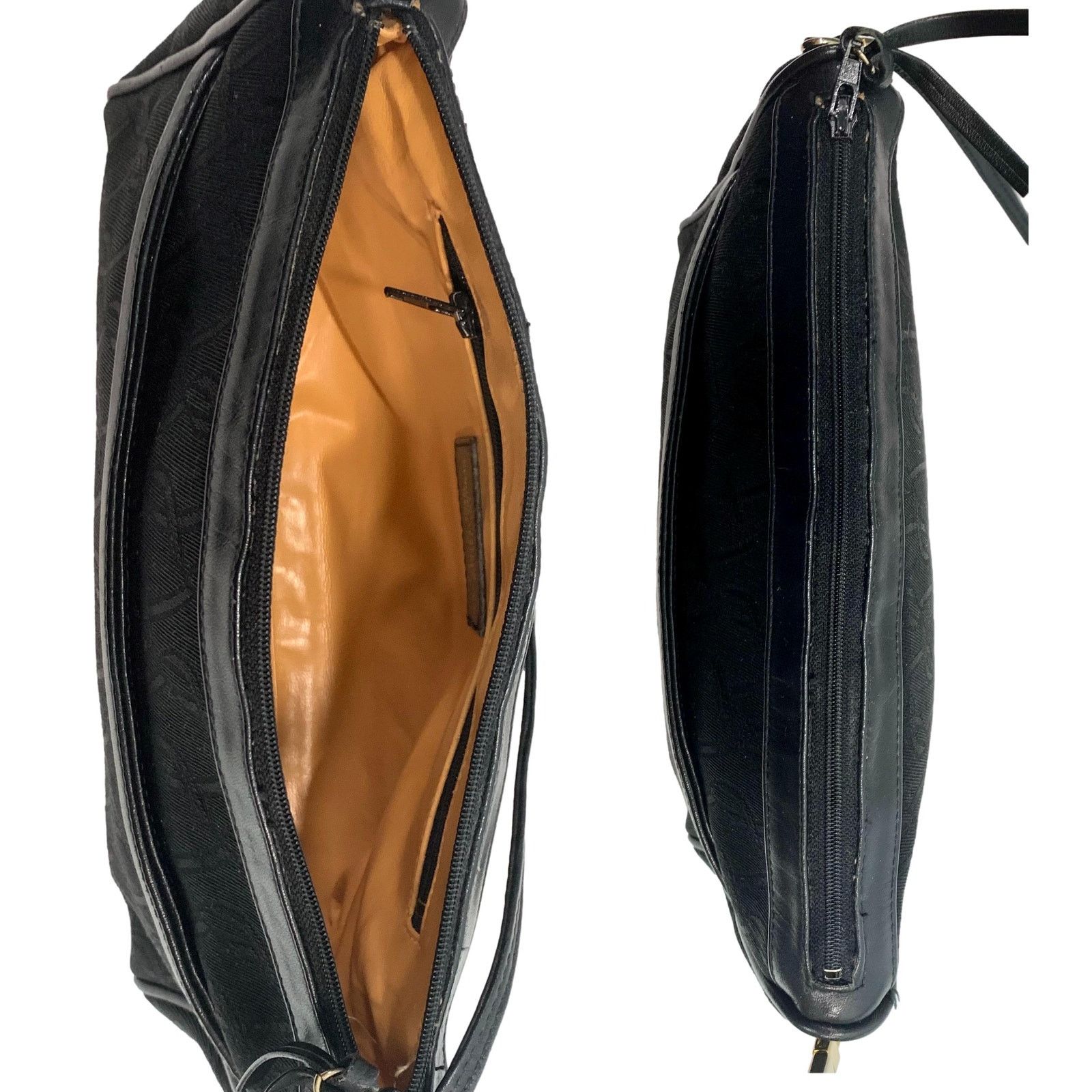Vintage Vintage Black Signature Fabric Shoulder Bag Leather Trim Size ONE SIZE - 8 Thumbnail