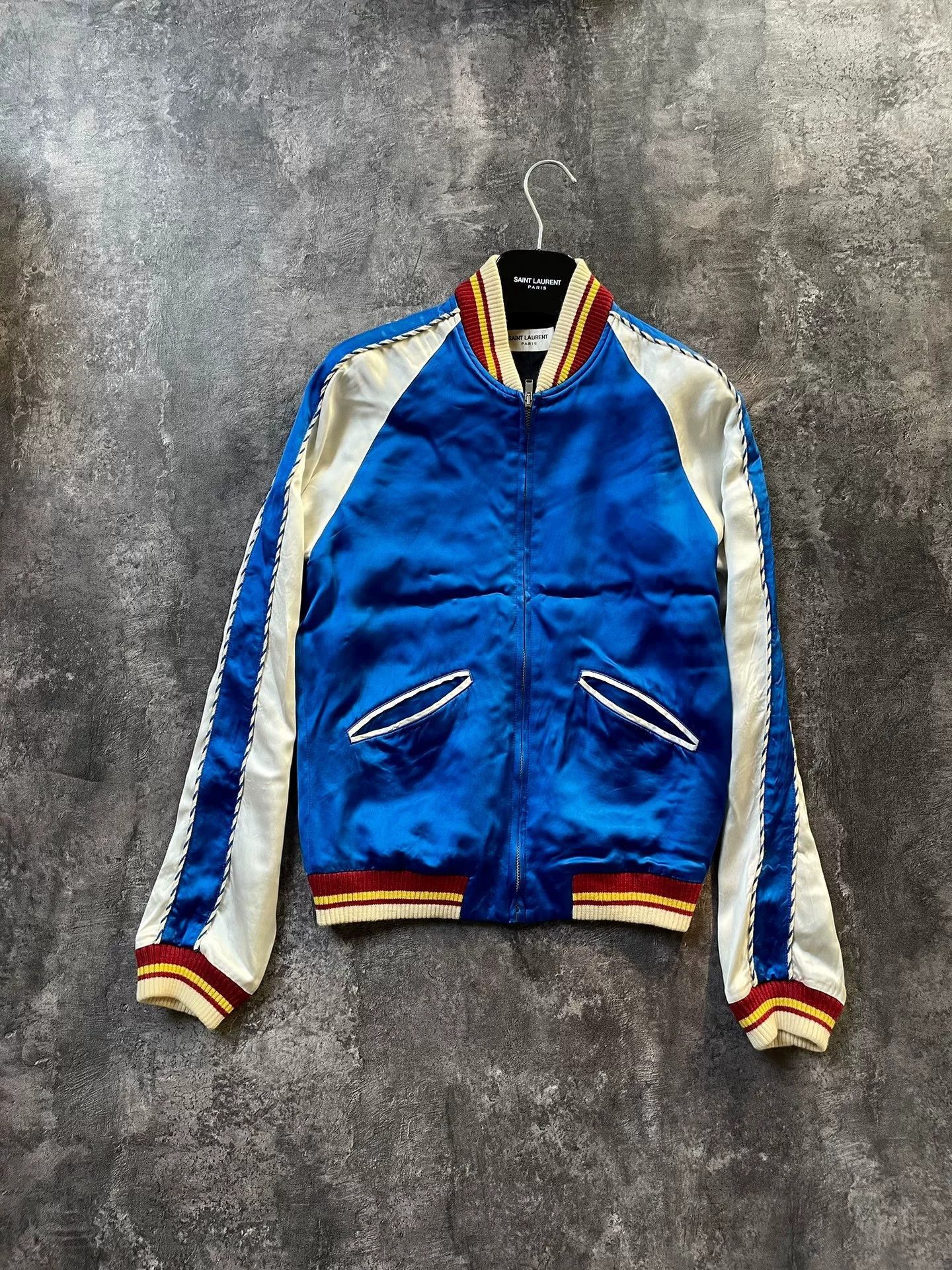 Saint Laurent Paris saint laurent blue and white silk jacket. Size US M / EU 48-50 / 2 - 1 Thumbnail