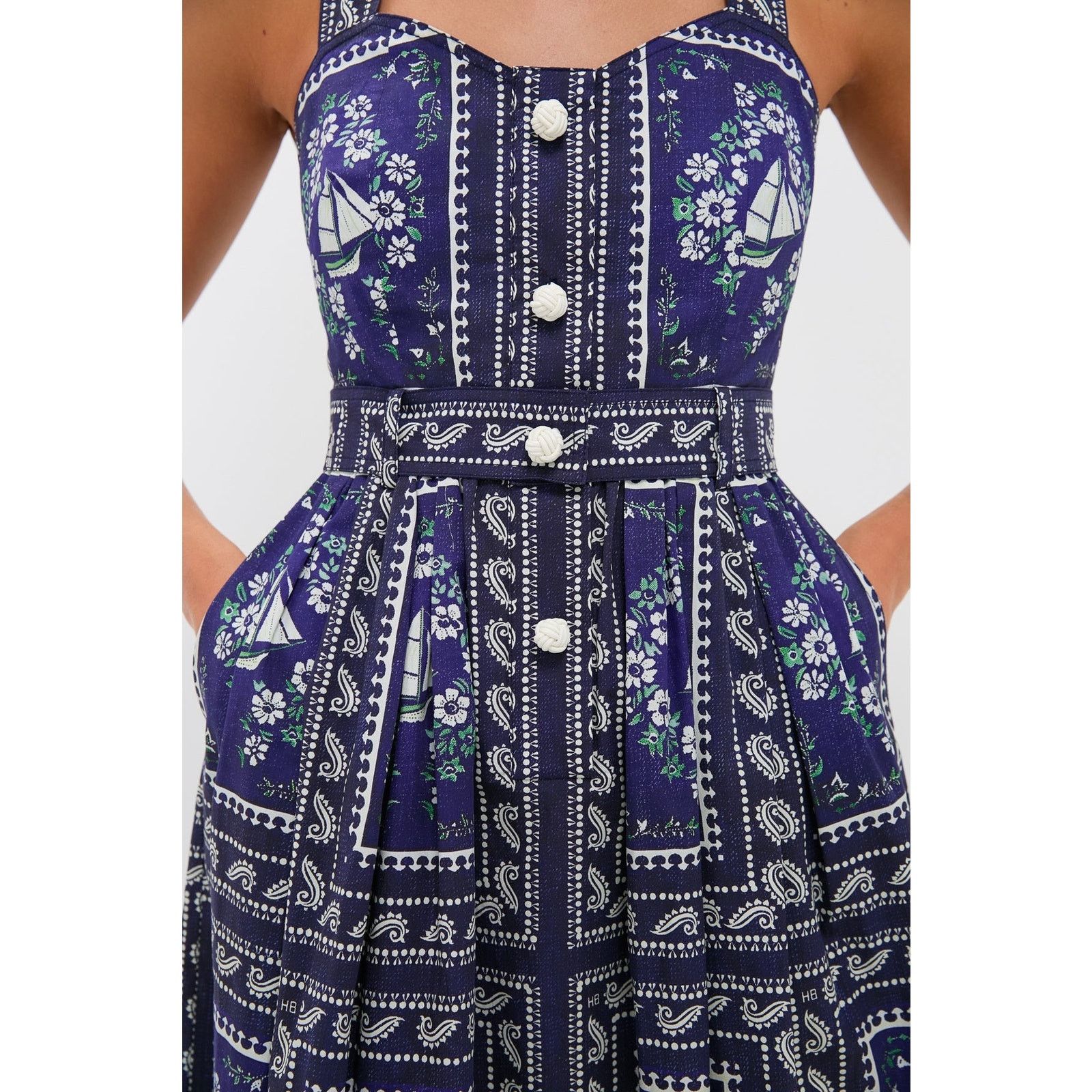 Hunter Bell Hunter Bell Bon Voyage Cleo Dress nautical print size 12 Size XL / US 12-14 / IT 48-50 - 6 Thumbnail